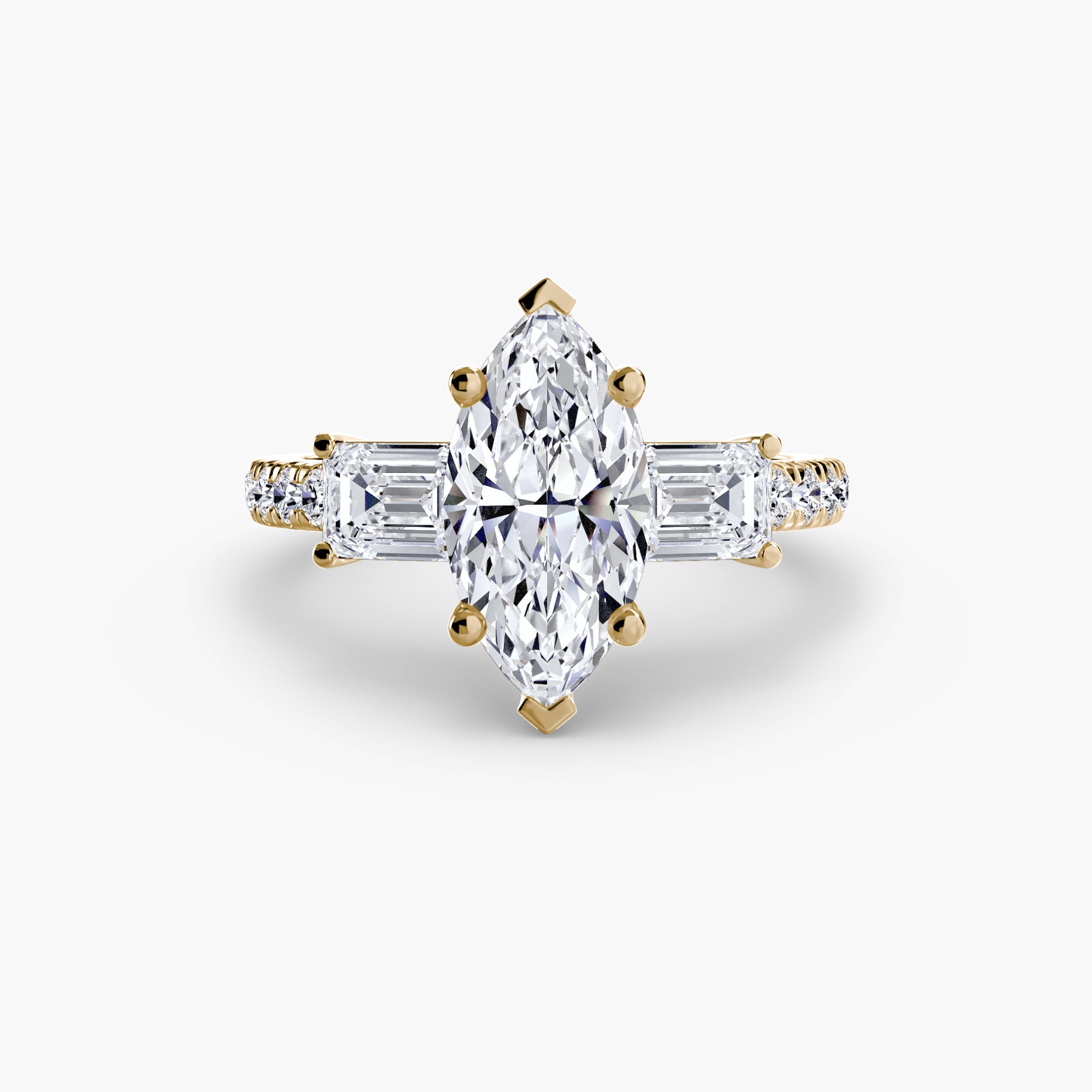 Anello trilogy con pavé — montatura, gambo 2,5 mm