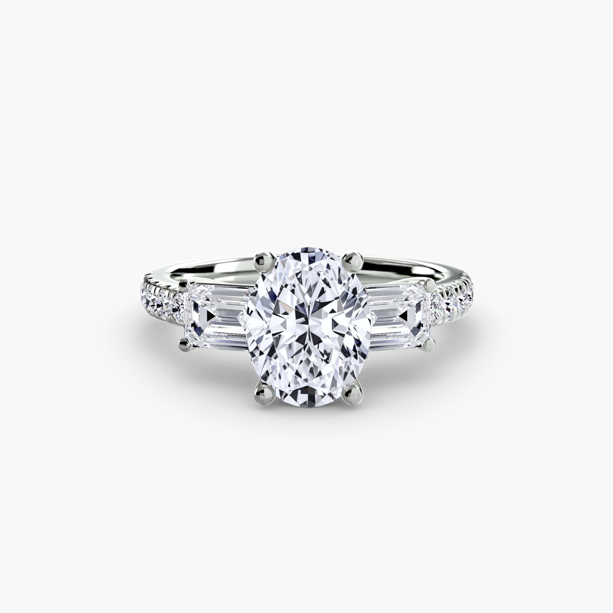Anello trilogy con pavé — montatura, gambo 2,5 mm