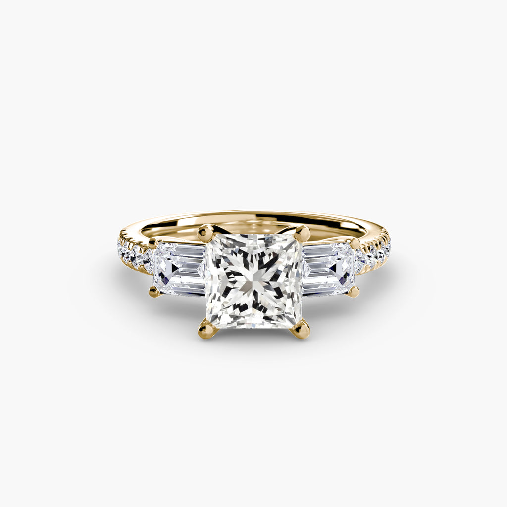 Anello trilogy con pavé — montatura, gambo 2,5 mm