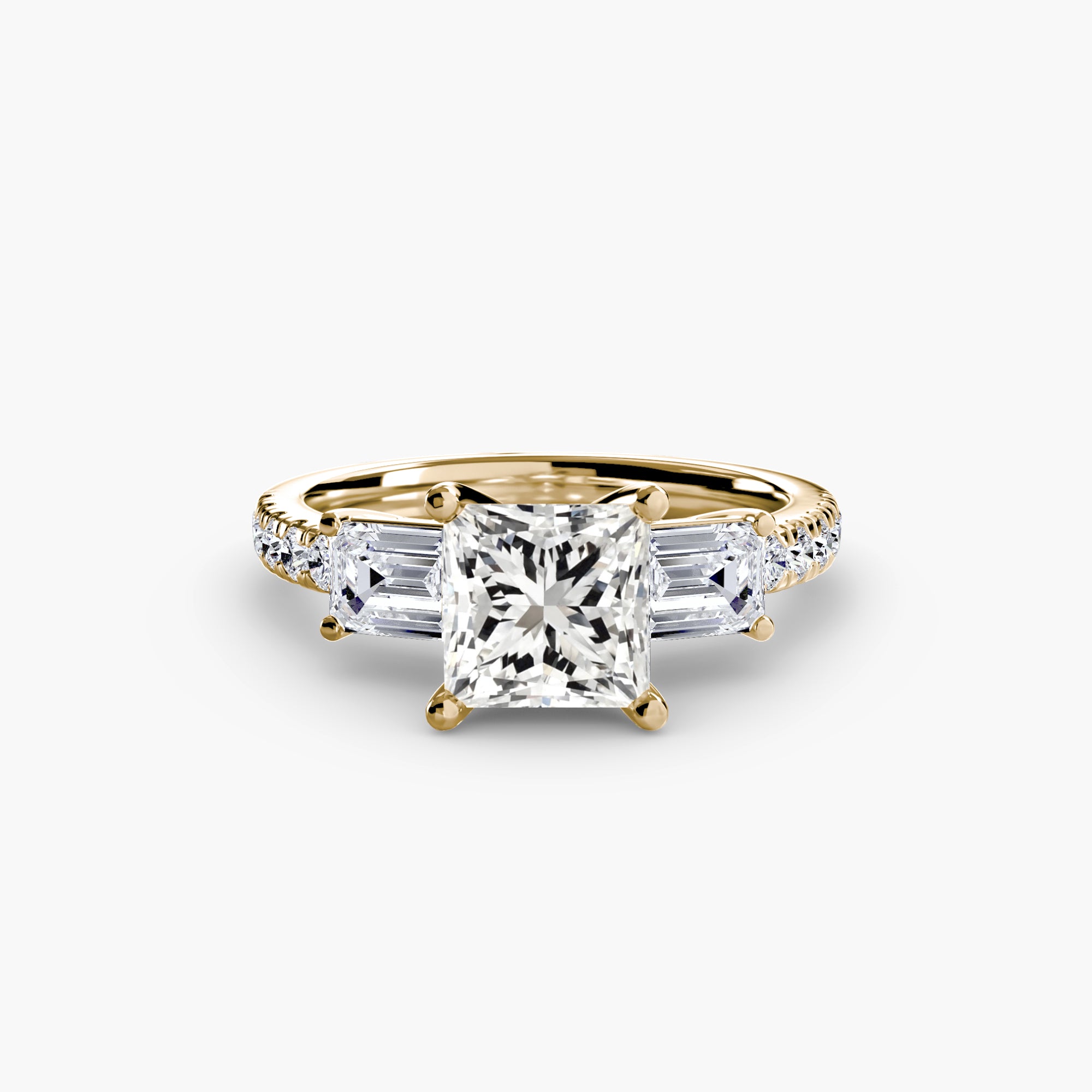 Anello trilogy con pavé — montatura, gambo 2,5 mm