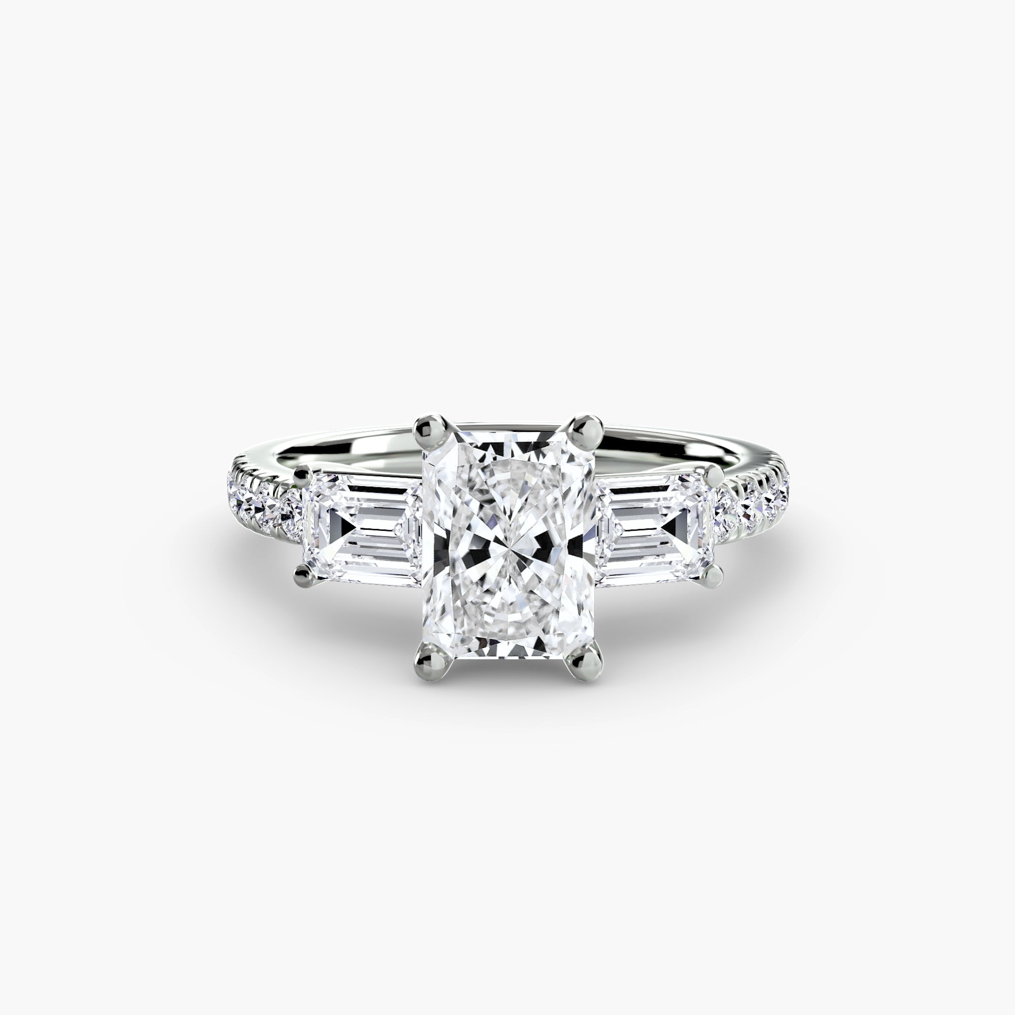 Anello trilogy con pavé — montatura, gambo 2,5 mm