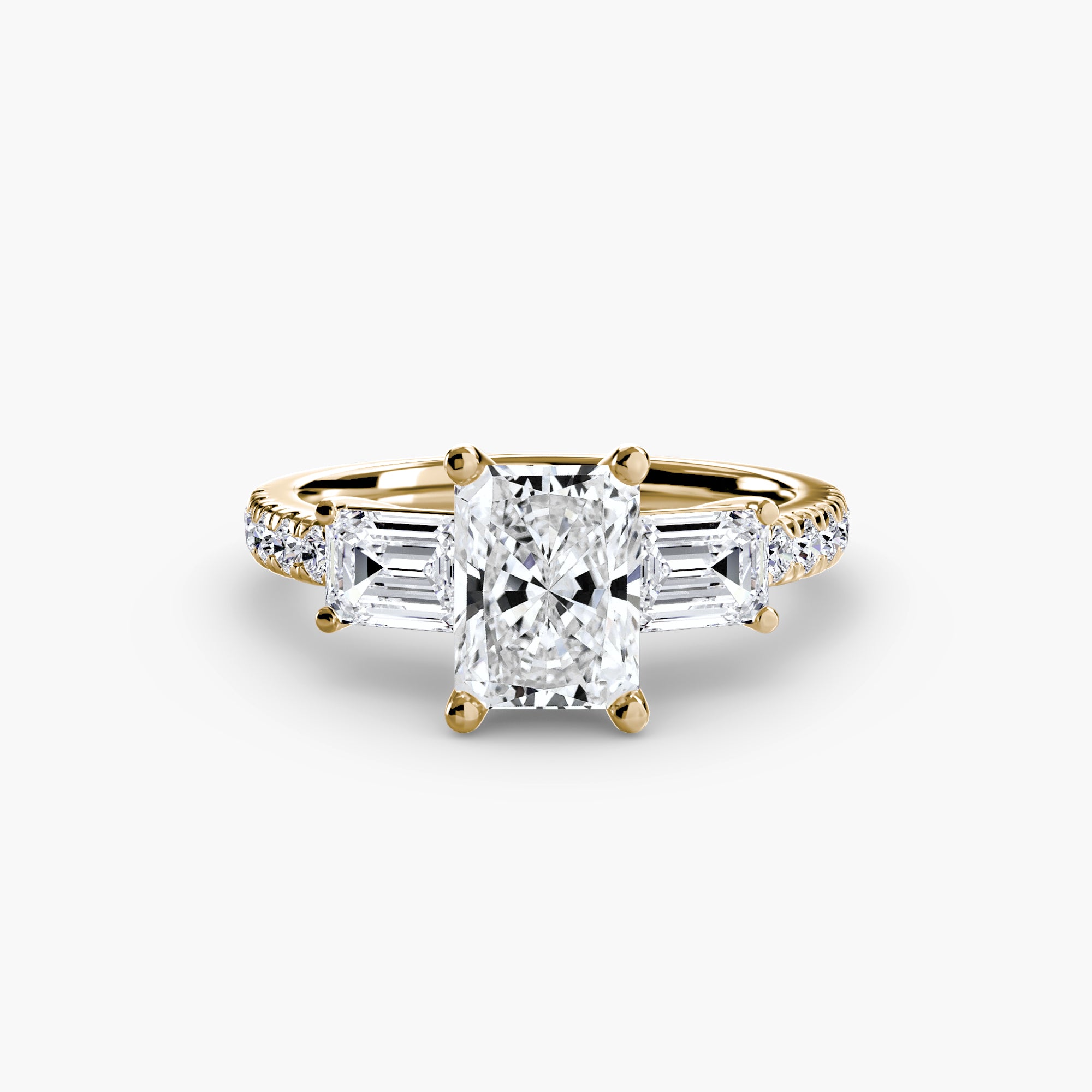 Anello trilogy con pavé — montatura, gambo 2,5 mm