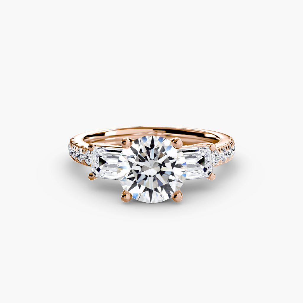 Anello trilogy con pavé — montatura, gambo 2,5 mm