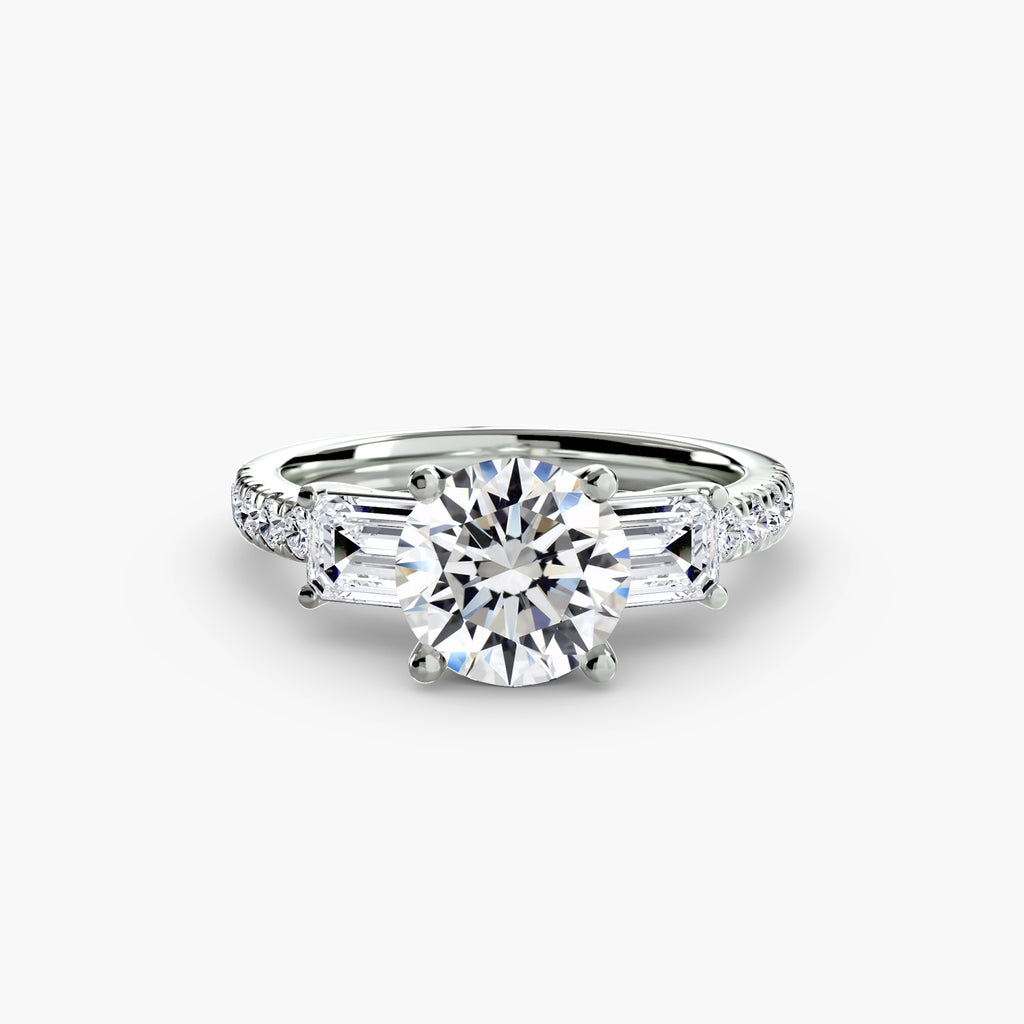 Anello trilogy con pavé — montatura, gambo 2,5 mm