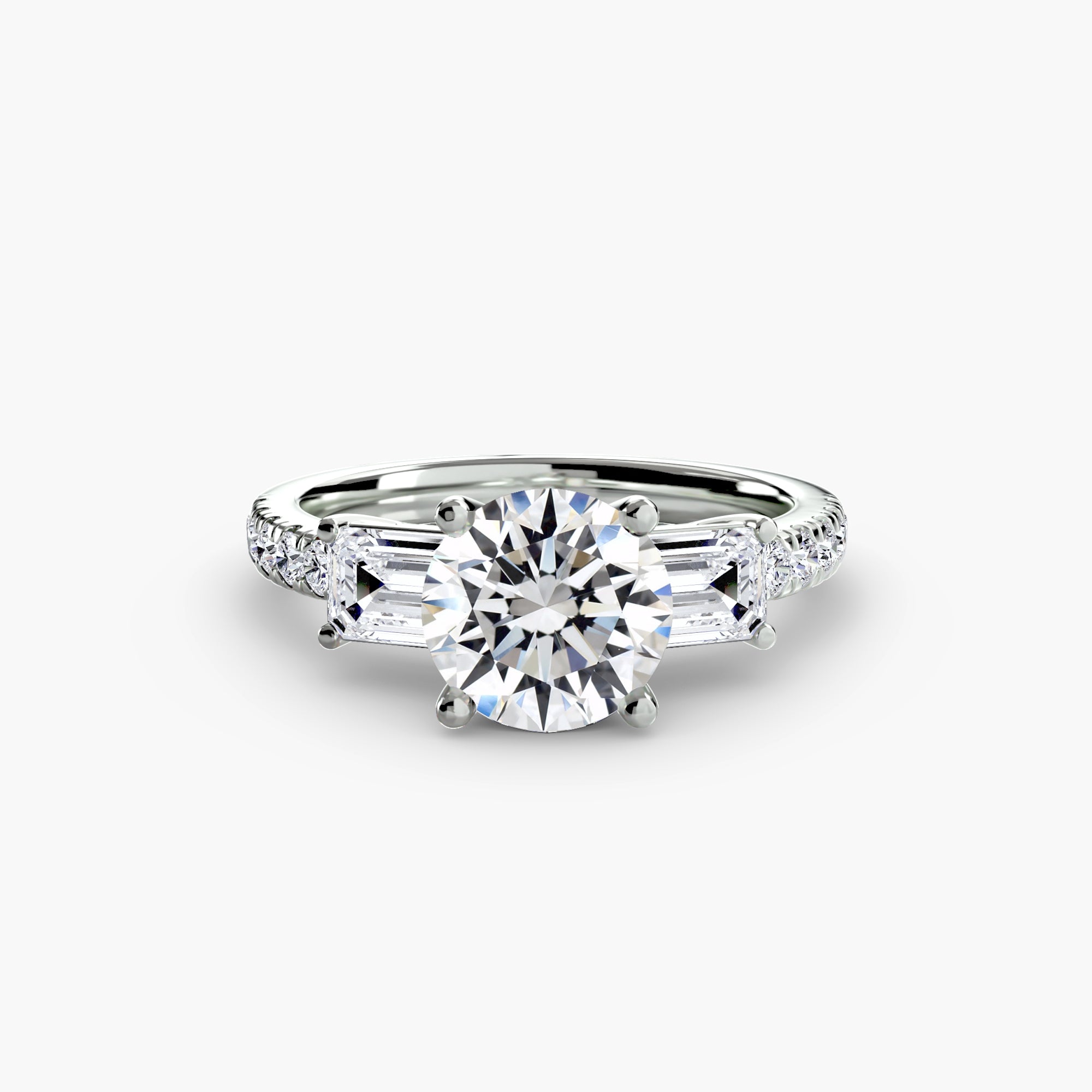 Anello trilogy con pavé — montatura, gambo 2,5 mm