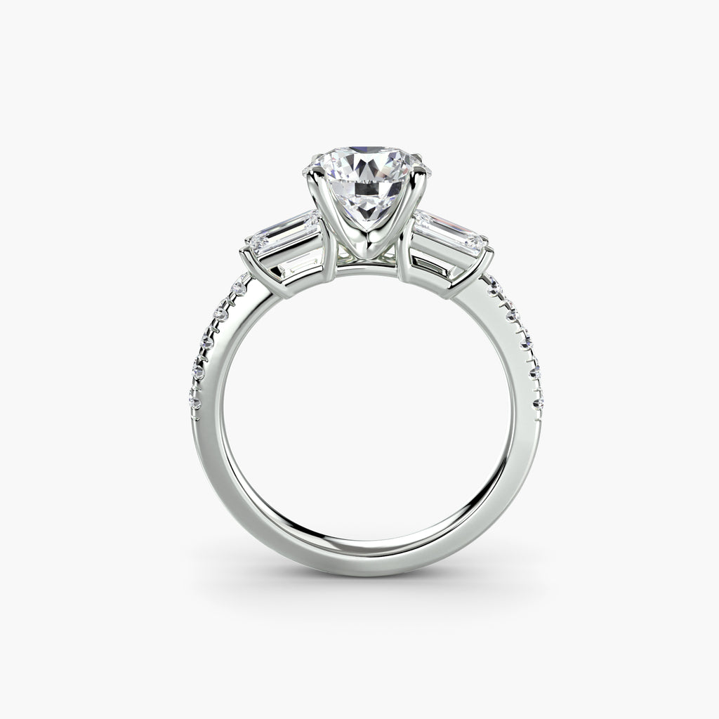Anello trilogy con pavé — montatura, gambo 2,5 mm