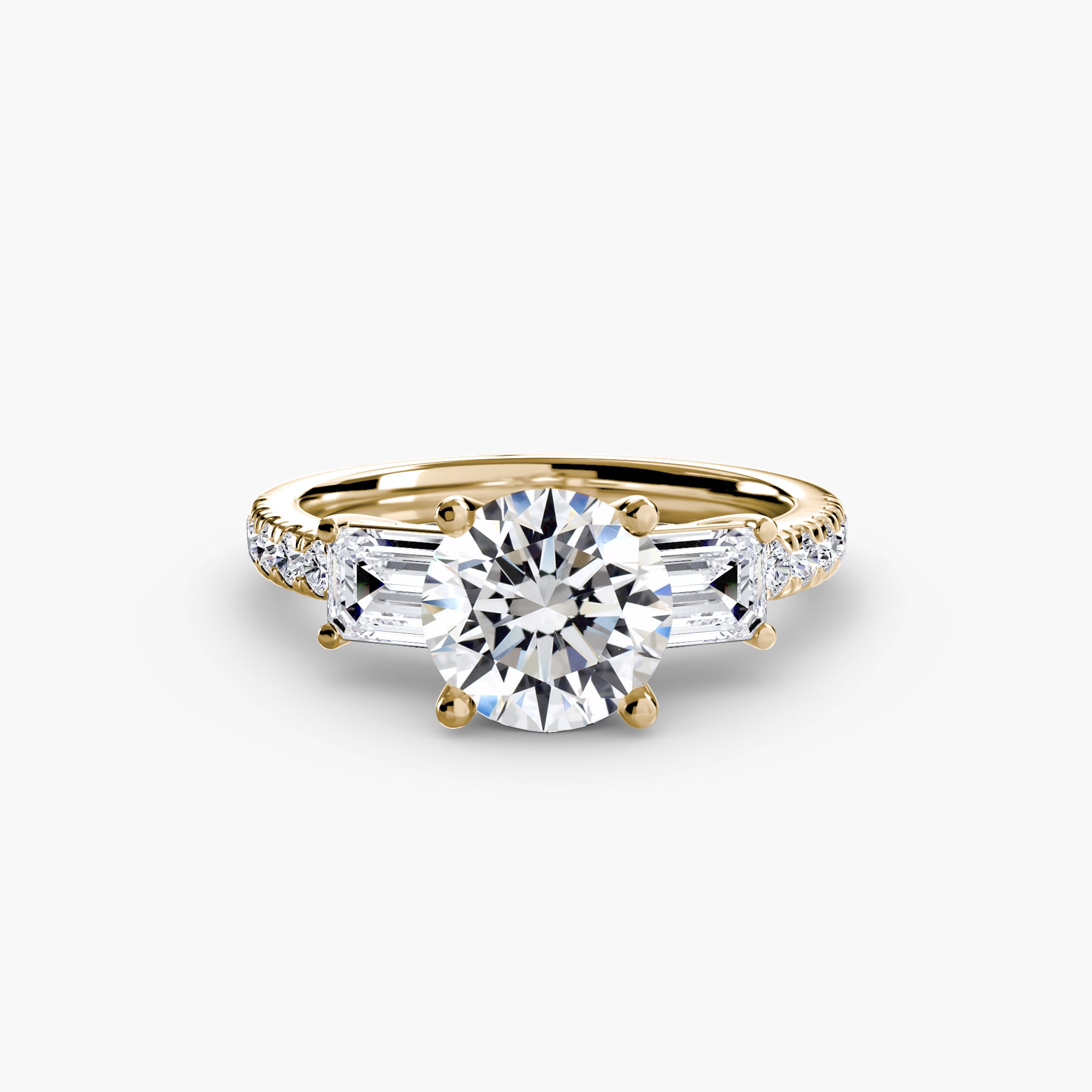 Anello trilogy con pavé — montatura, gambo 2,5 mm