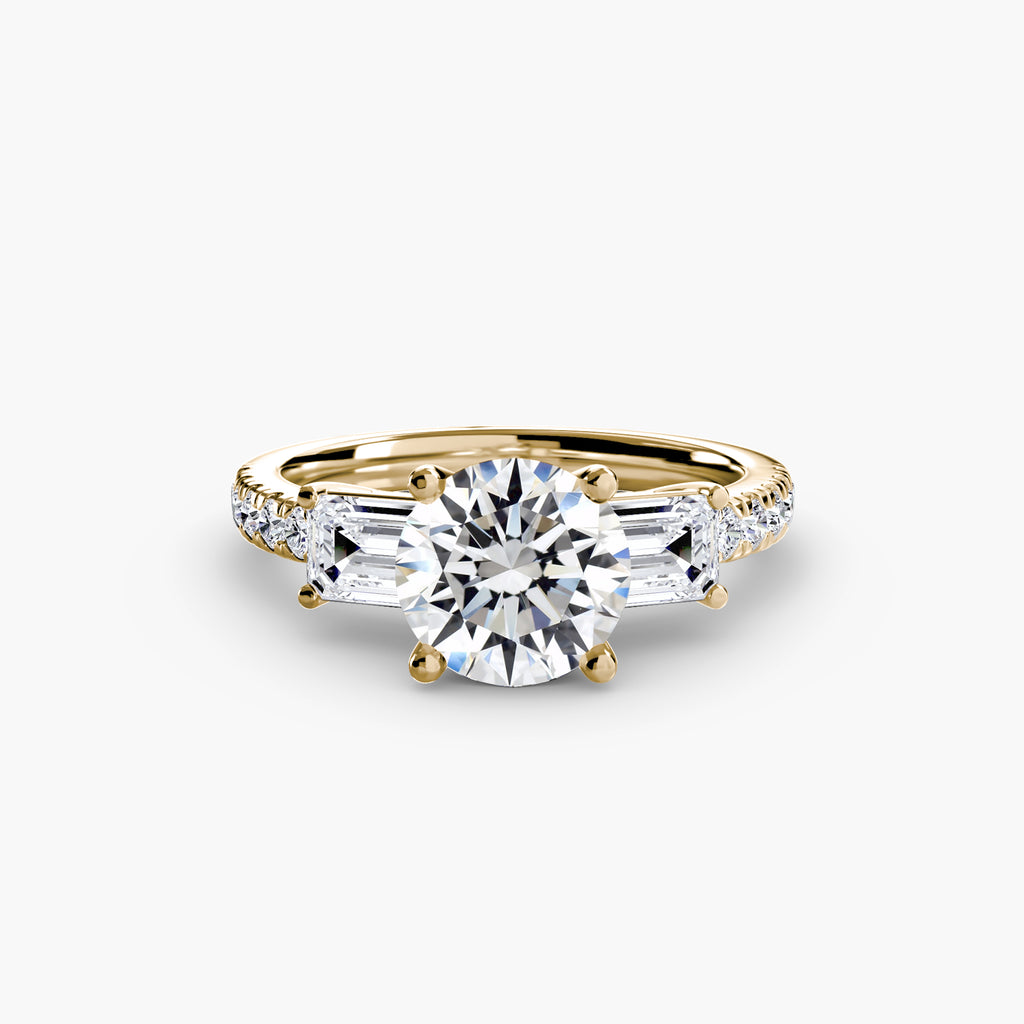 Anello trilogy con pavé — montatura, gambo 2,5 mm