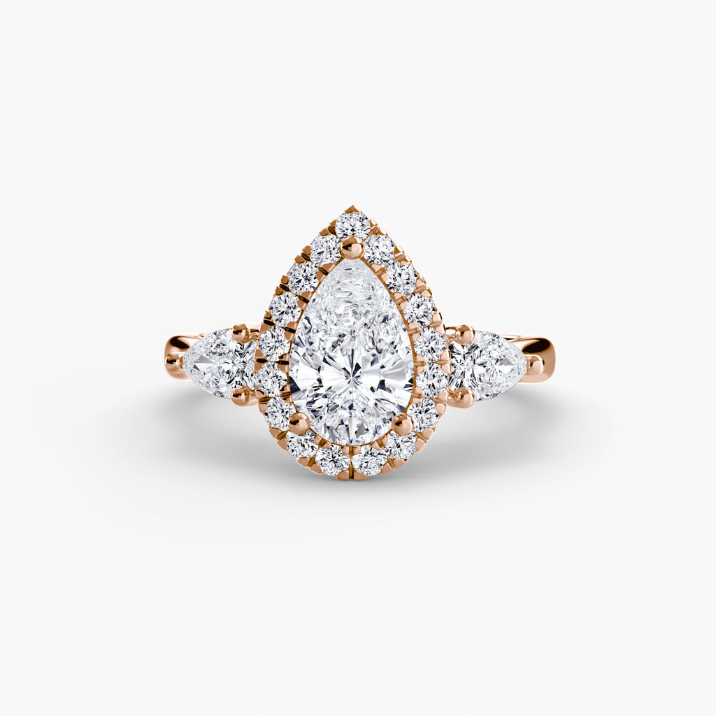 Anello trilogy con halo — montatura, gambo 2,4 mm