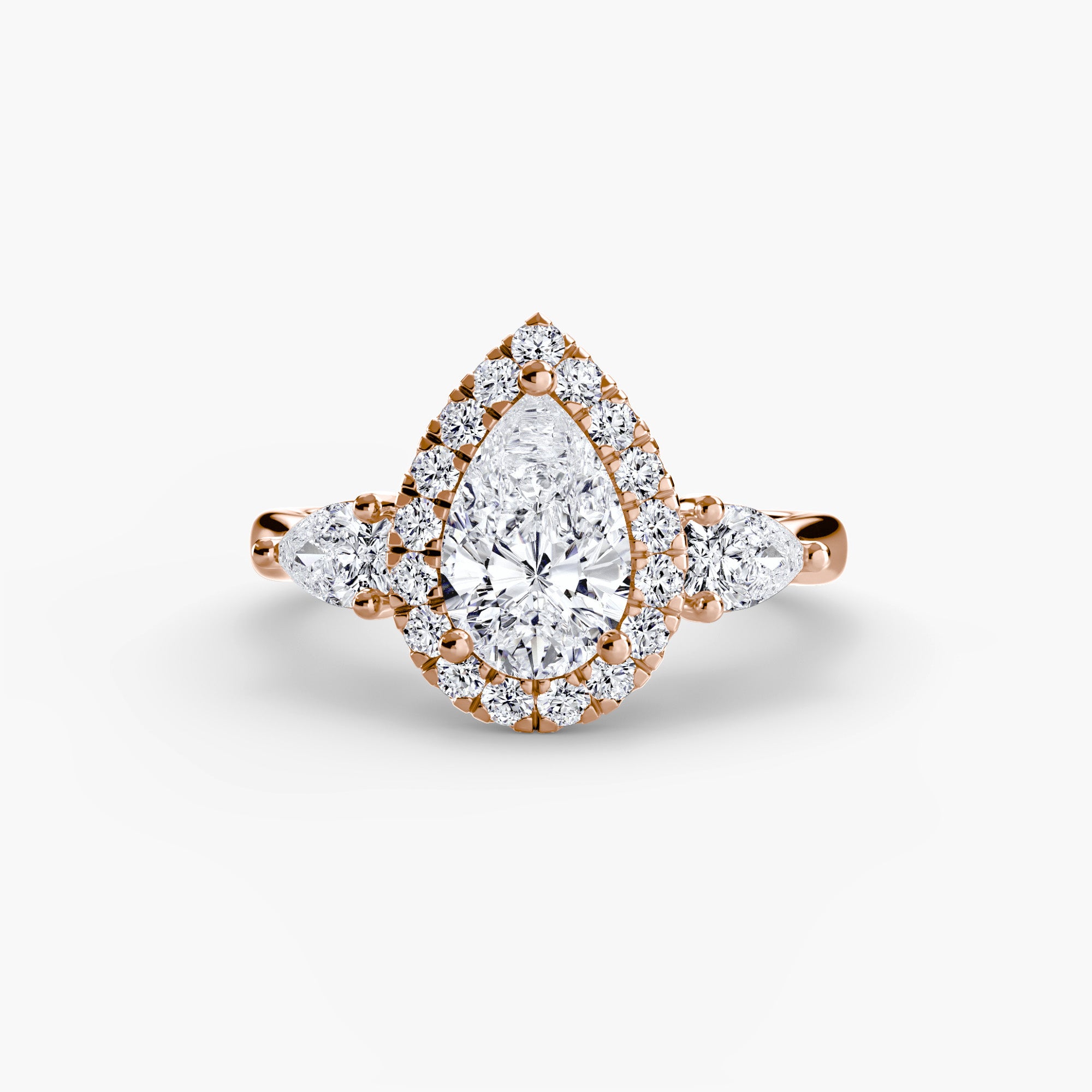 Anello trilogy con halo — montatura, gambo 2,4 mm