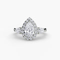 Anello trilogy con halo — montatura, gambo 2,4 mm