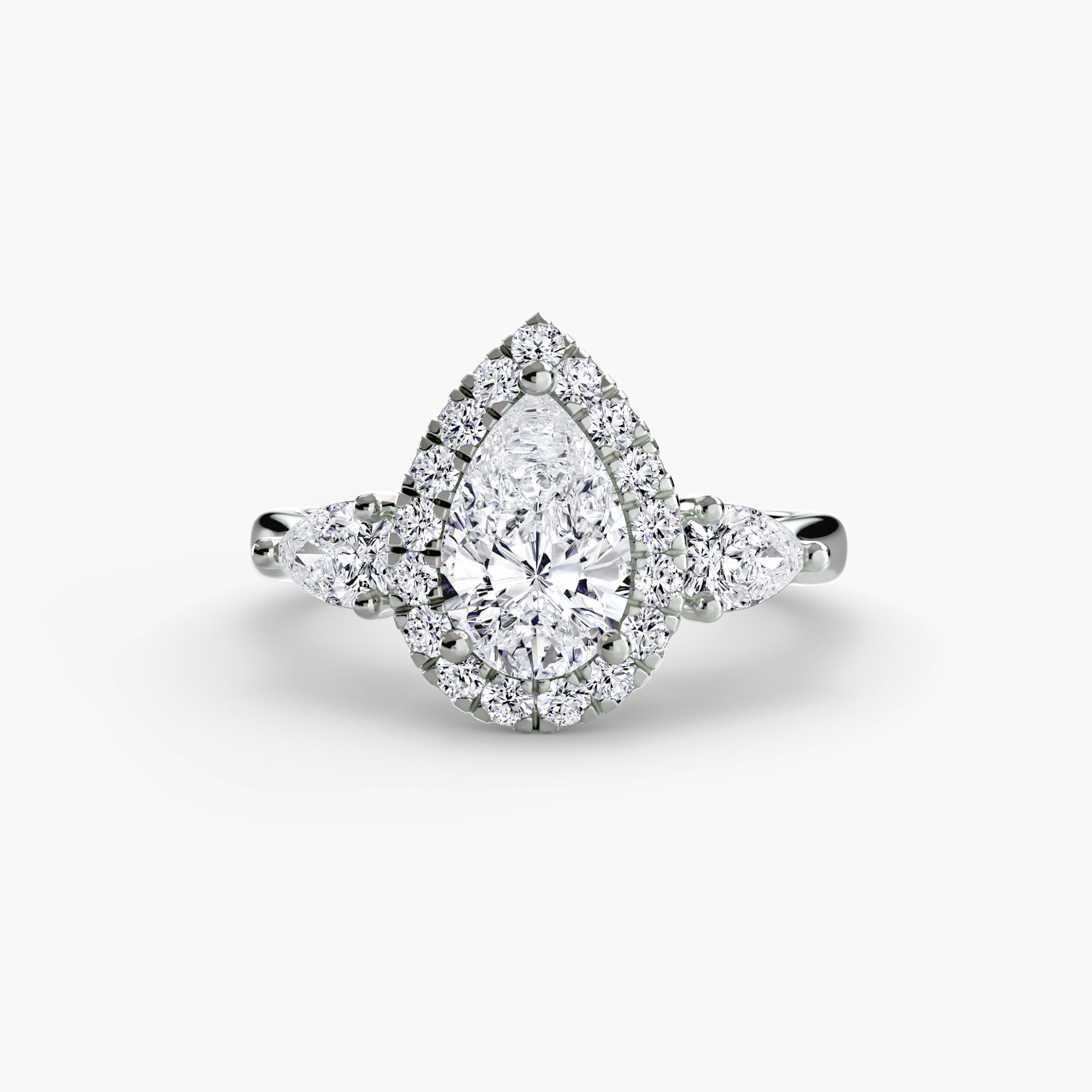 Anello trilogy con halo — montatura, gambo 2,4 mm