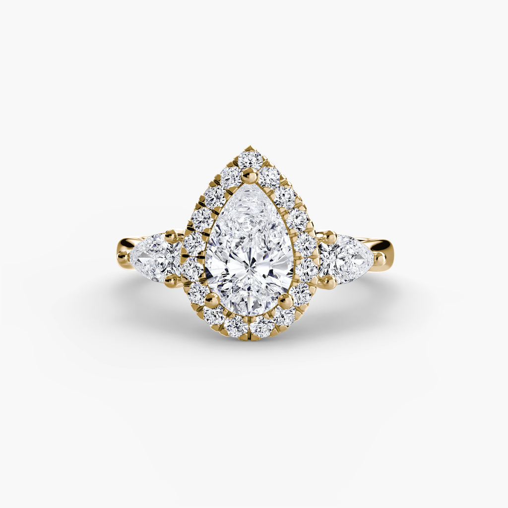 Anello trilogy con halo — montatura, gambo 2,4 mm