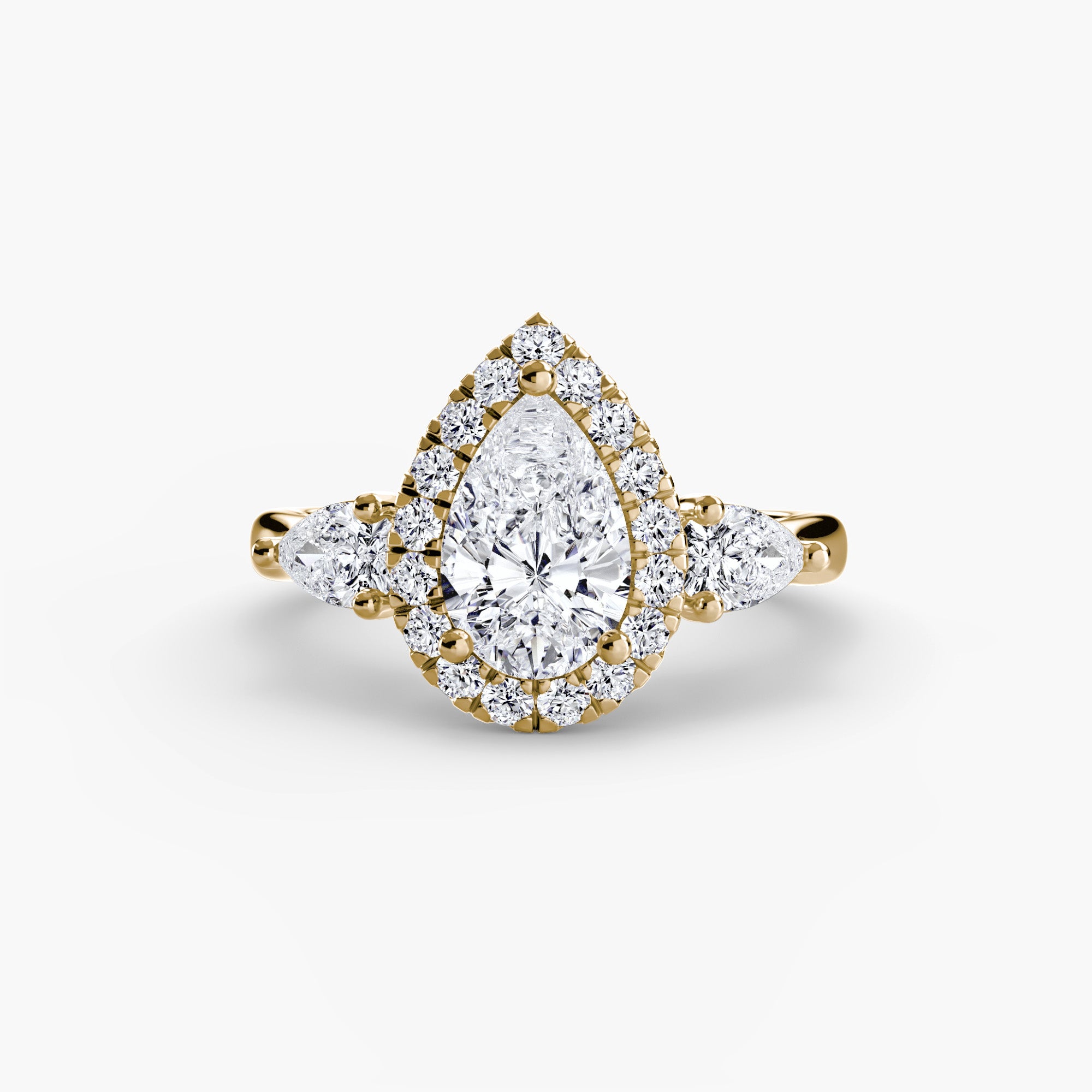 Anello trilogy con halo — montatura, gambo 2,4 mm