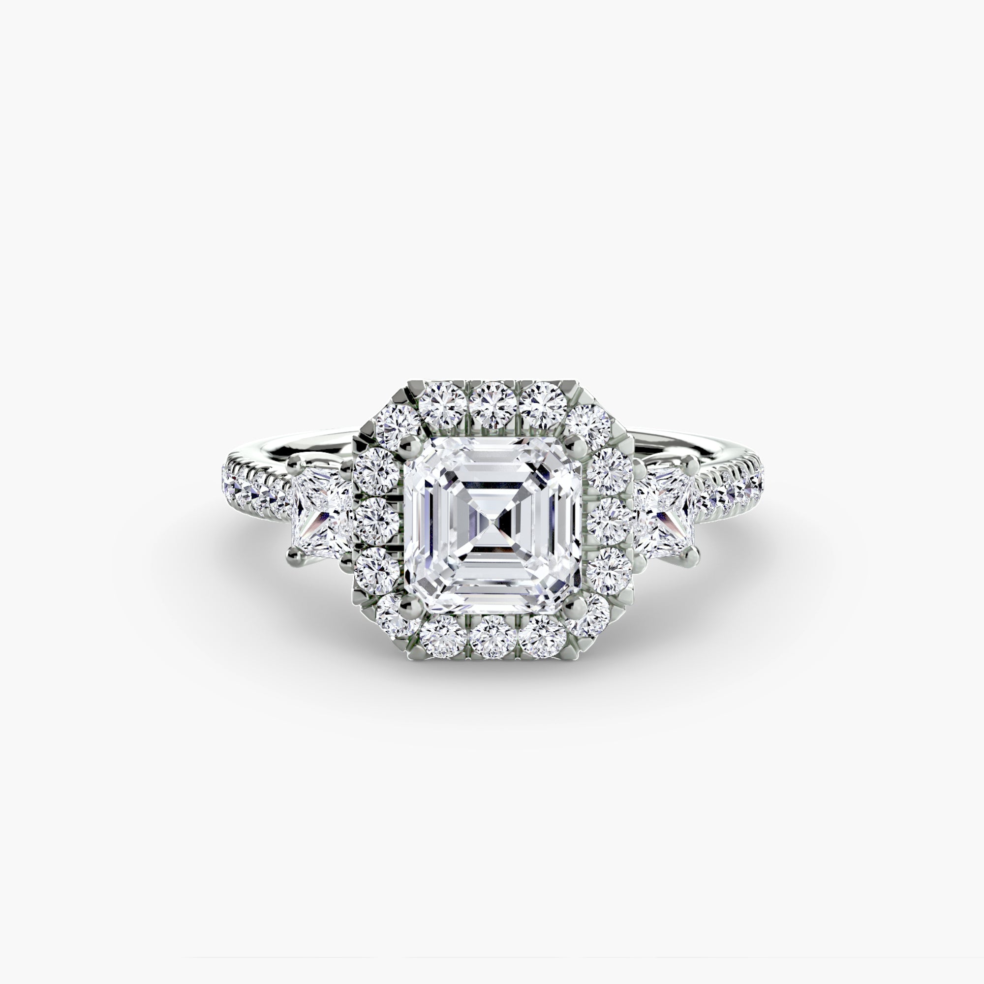 Anello trilogy con halo luminoso — montatura, 2,4 mm