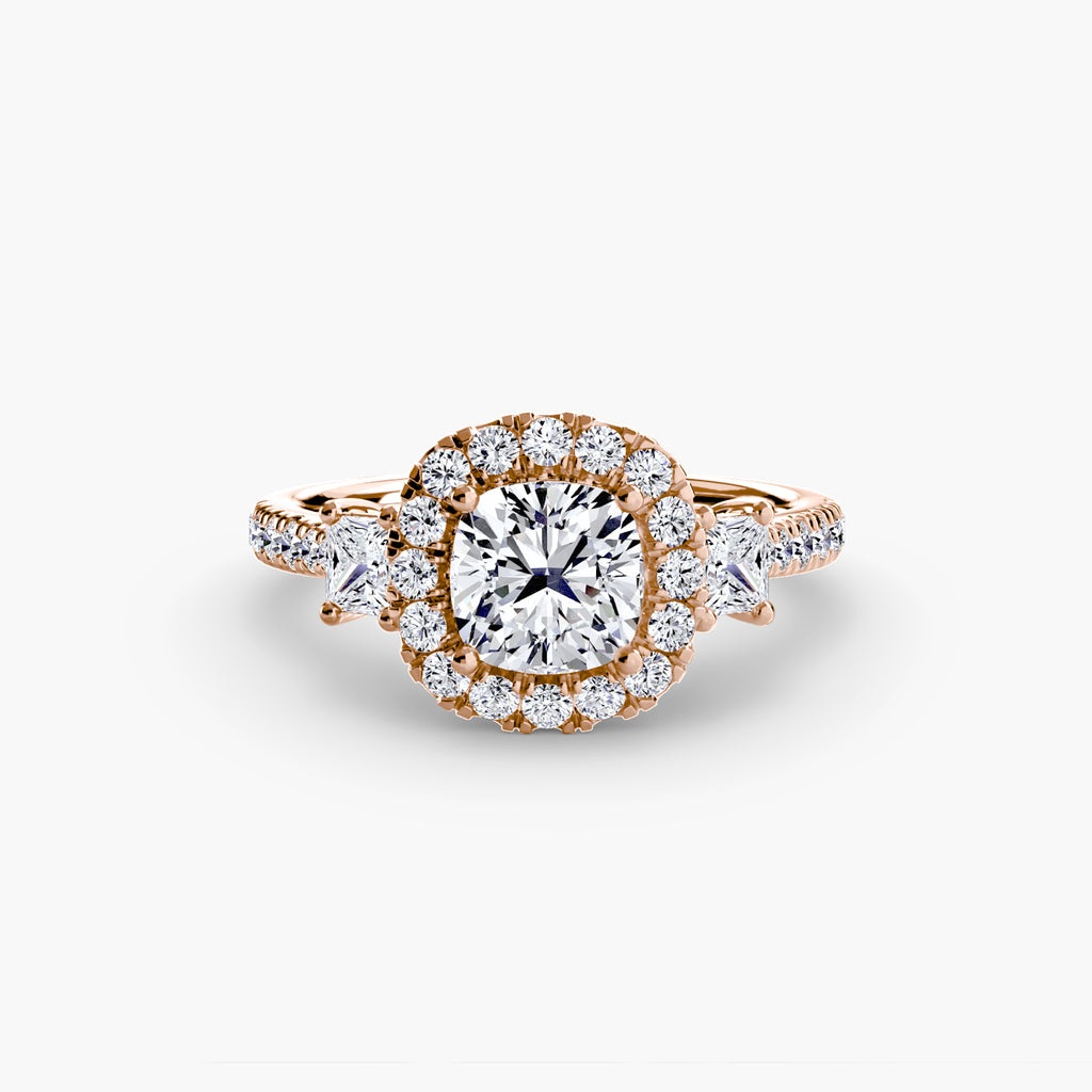 Anello trilogy con halo luminoso — montatura, 2,4 mm