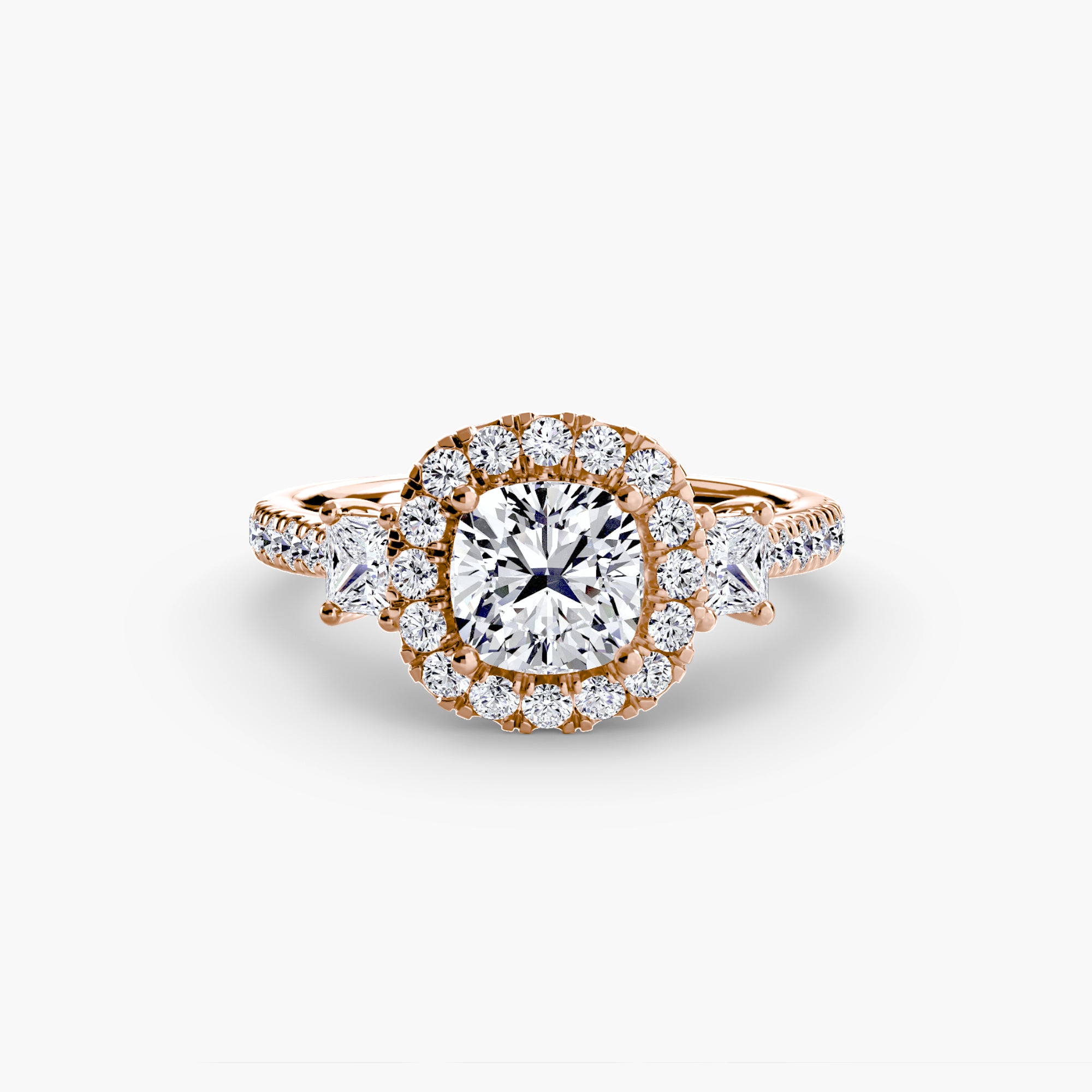 Anello trilogy con halo luminoso — montatura, 2,4 mm