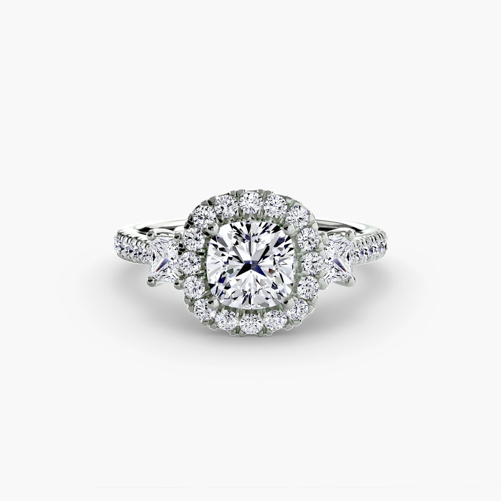 Anello trilogy con halo luminoso — montatura, 2,4 mm