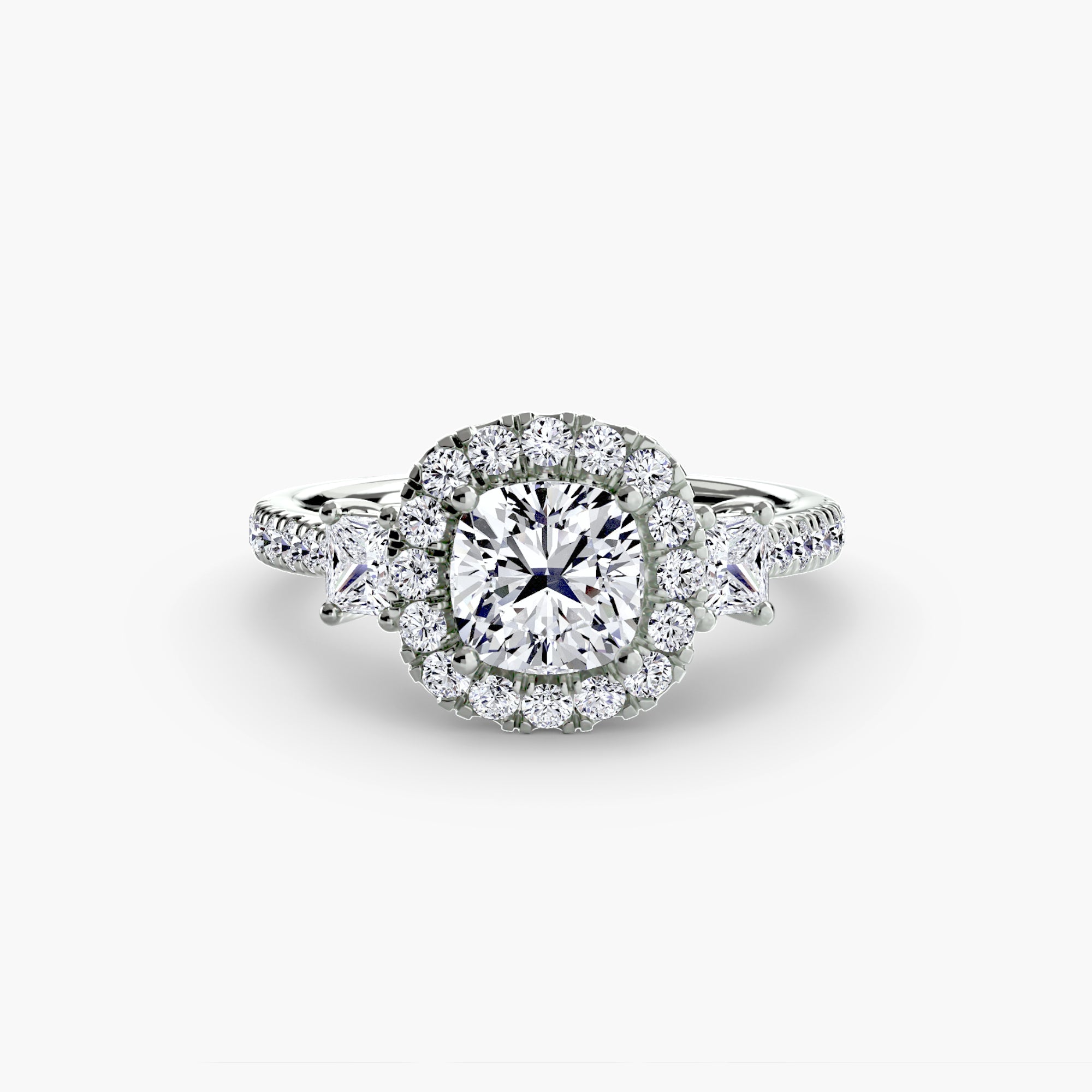 Anello trilogy con halo luminoso — montatura, 2,4 mm