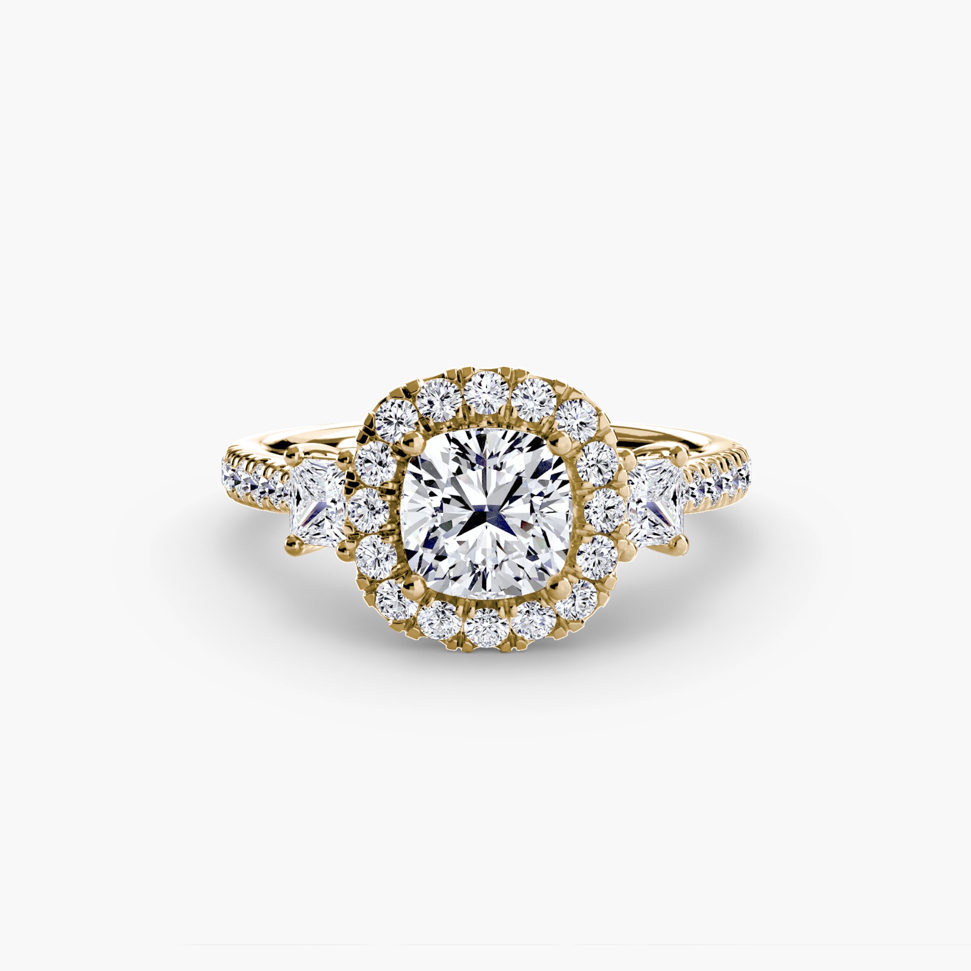 Anello trilogy con halo luminoso — montatura, 2,4 mm