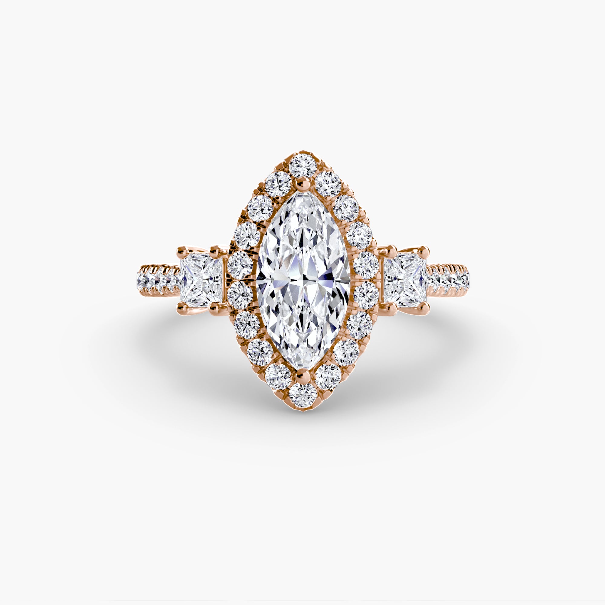 Anello trilogy con halo luminoso — montatura, 2,4 mm