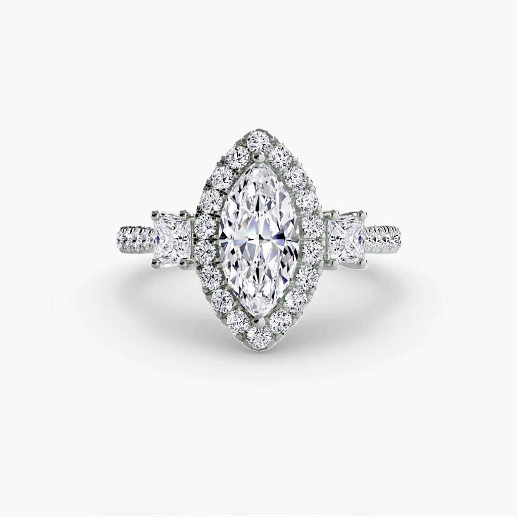 Anello trilogy con halo luminoso — montatura, 2,4 mm