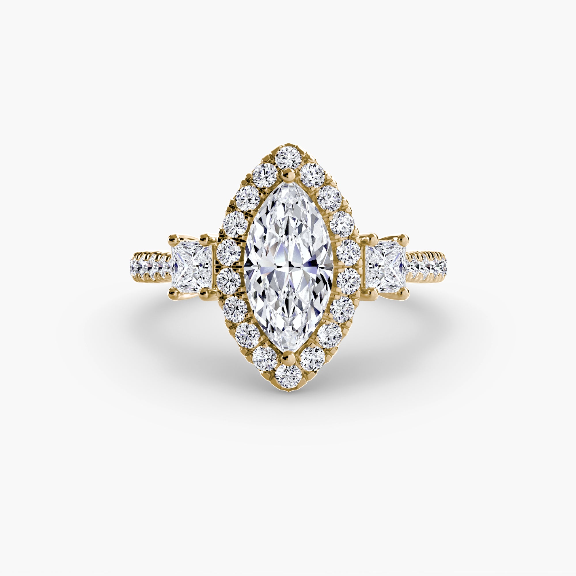 Anello trilogy con halo luminoso — montatura, 2,4 mm