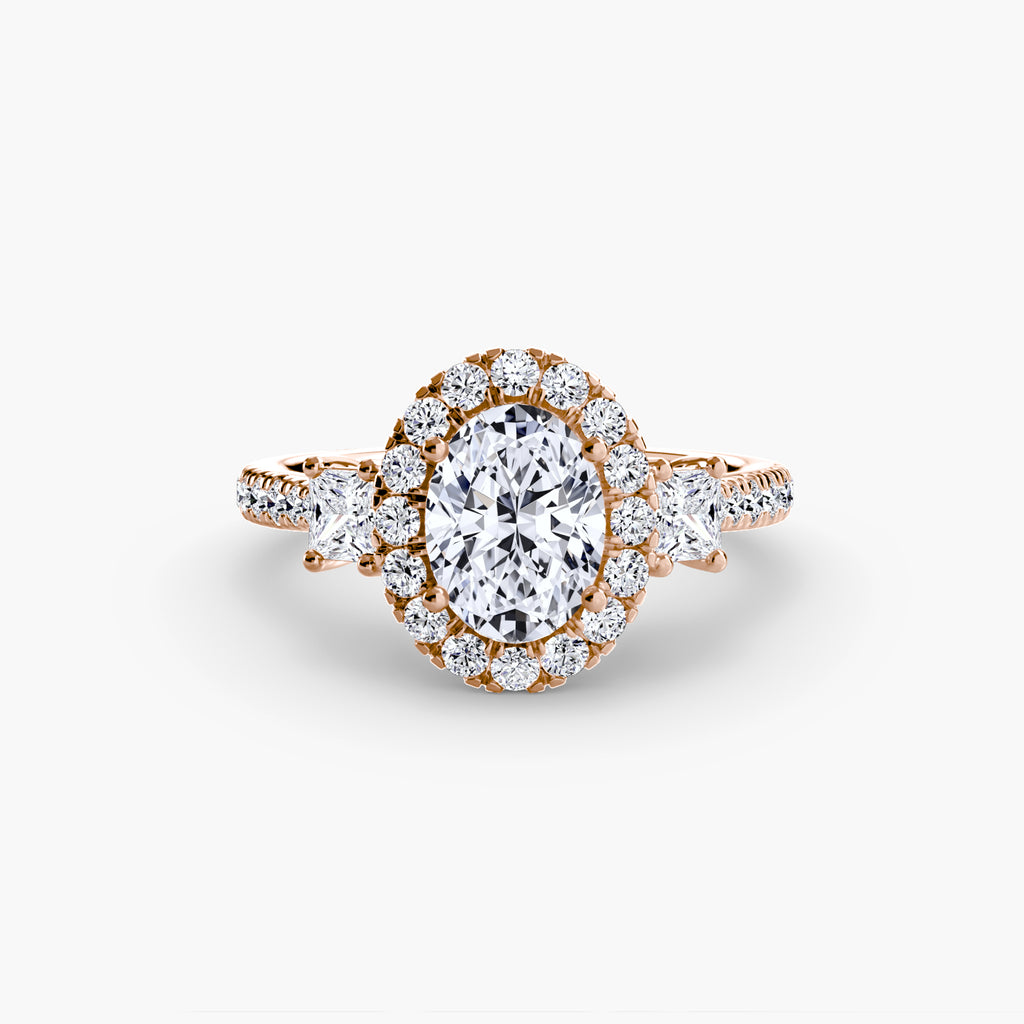 Anello trilogy con halo luminoso — montatura, 2,4 mm