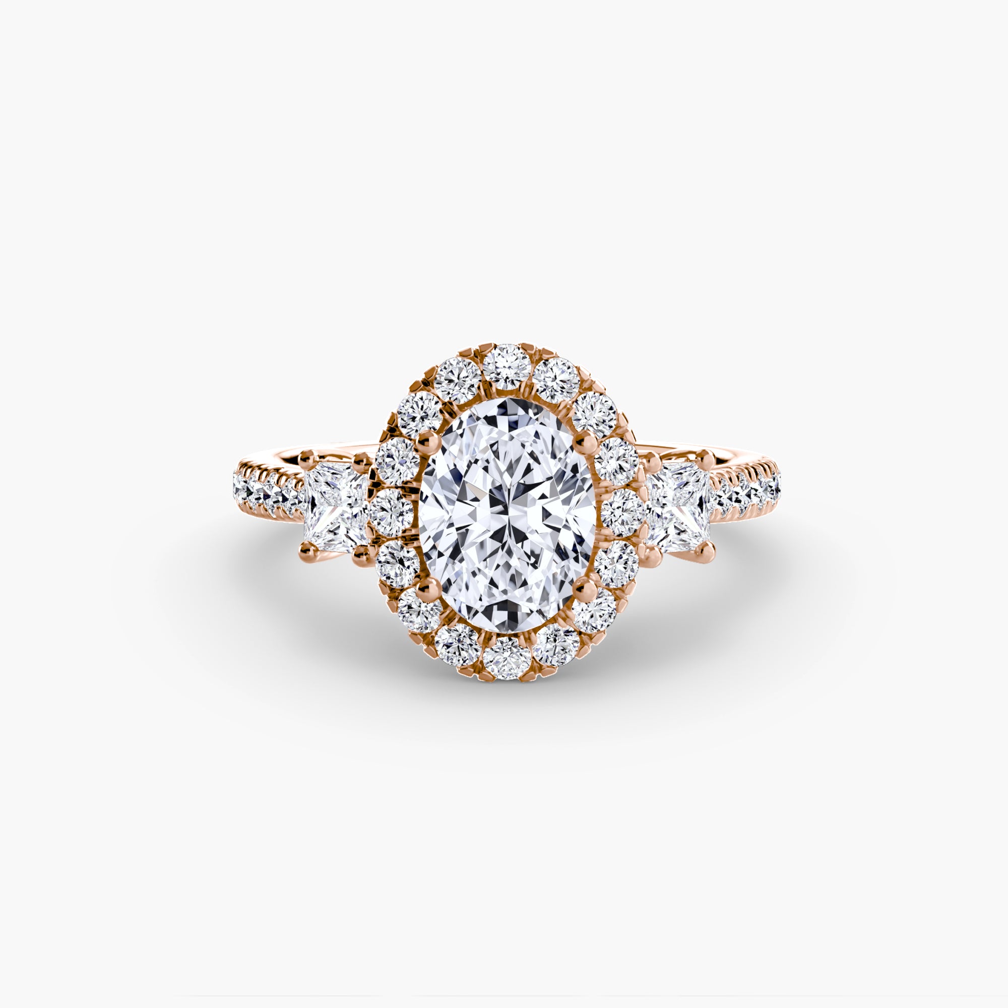 Anello trilogy con halo luminoso — montatura, 2,4 mm