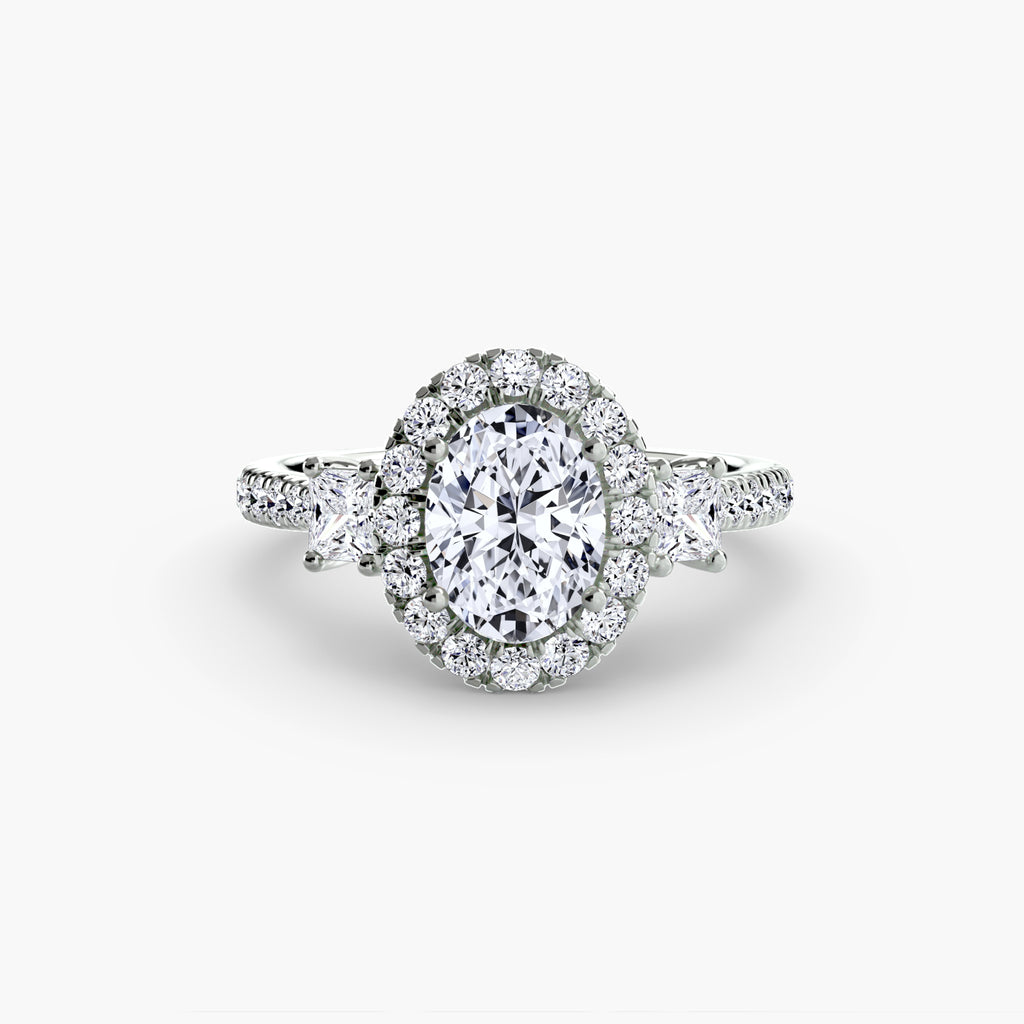 Anello trilogy con halo luminoso — montatura, 2,4 mm