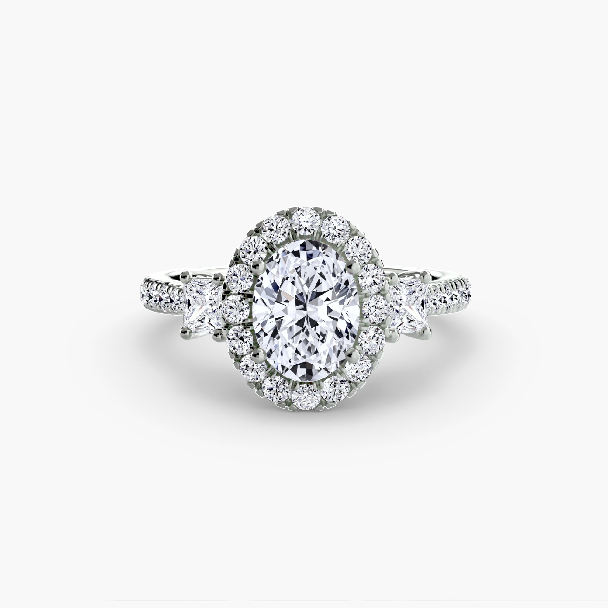Anello trilogy con halo luminoso — montatura, 2,4 mm