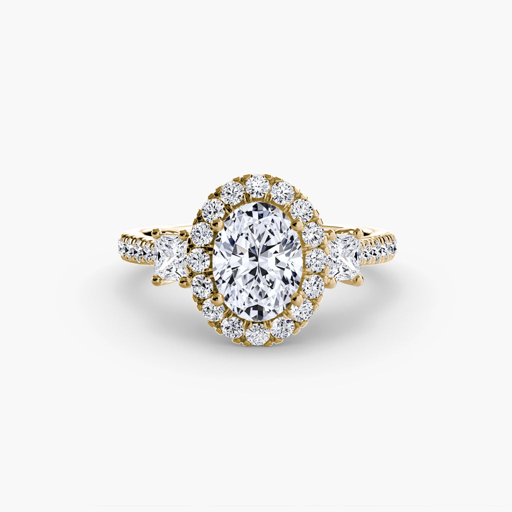 Anello trilogy con halo luminoso — montatura, 2,4 mm