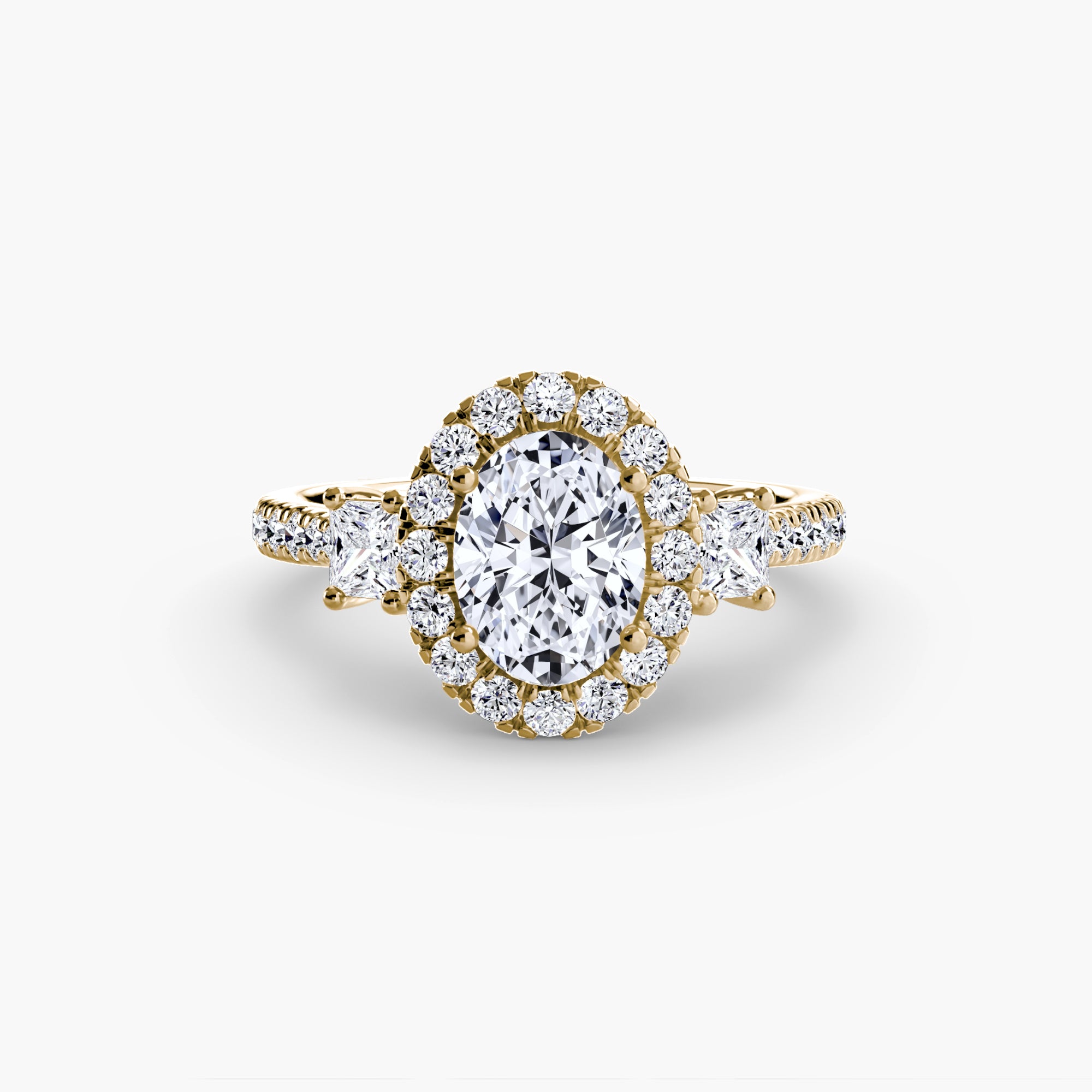 Anello trilogy con halo luminoso — montatura, 2,4 mm