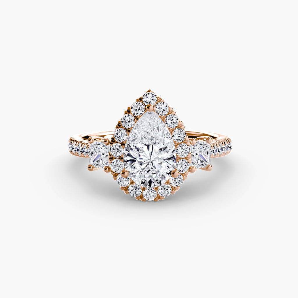 Anello trilogy con halo luminoso — montatura, 2,4 mm