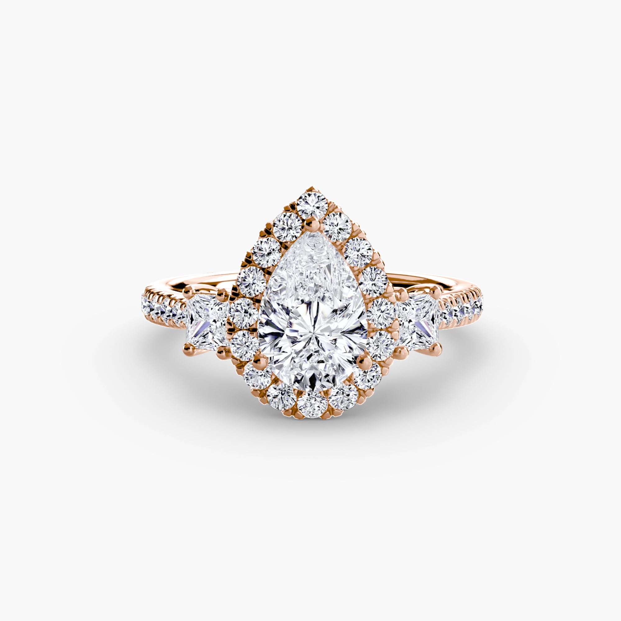 Anello trilogy con halo luminoso — montatura, 2,4 mm
