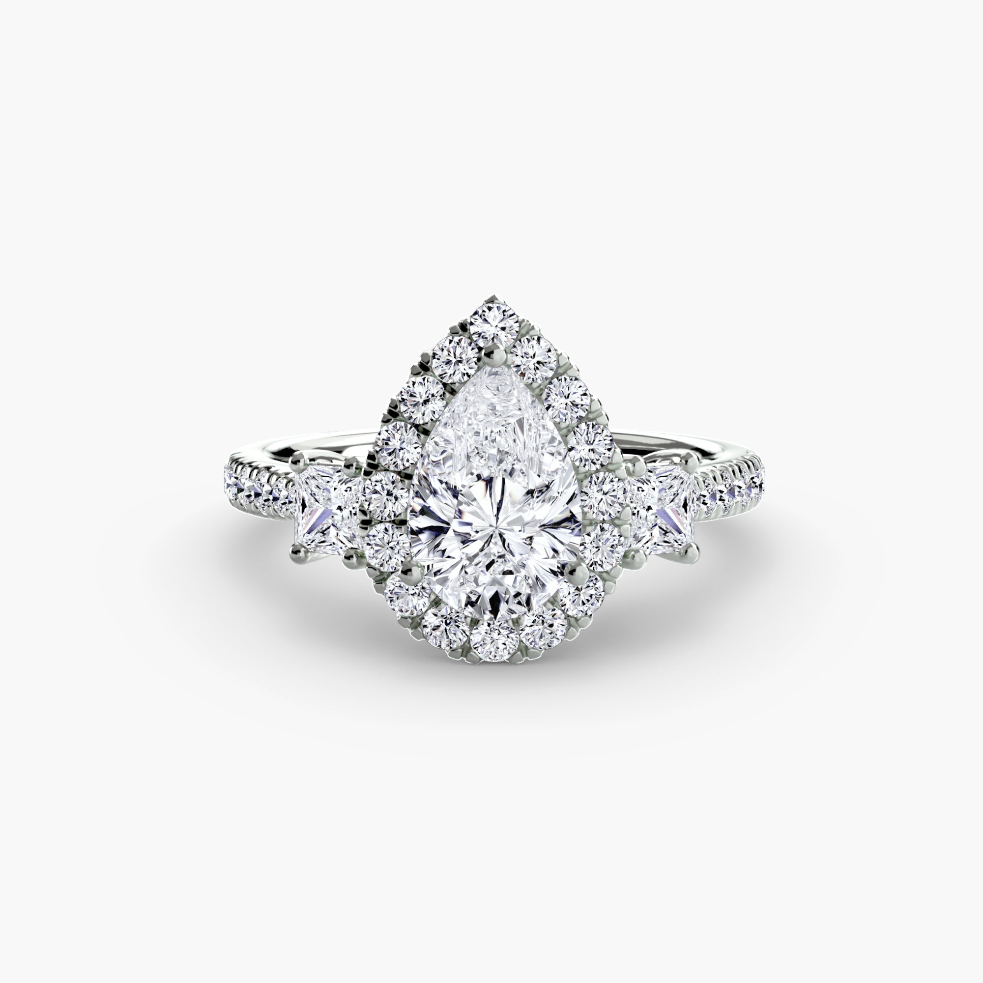 Anello trilogy con halo luminoso — montatura, 2,4 mm