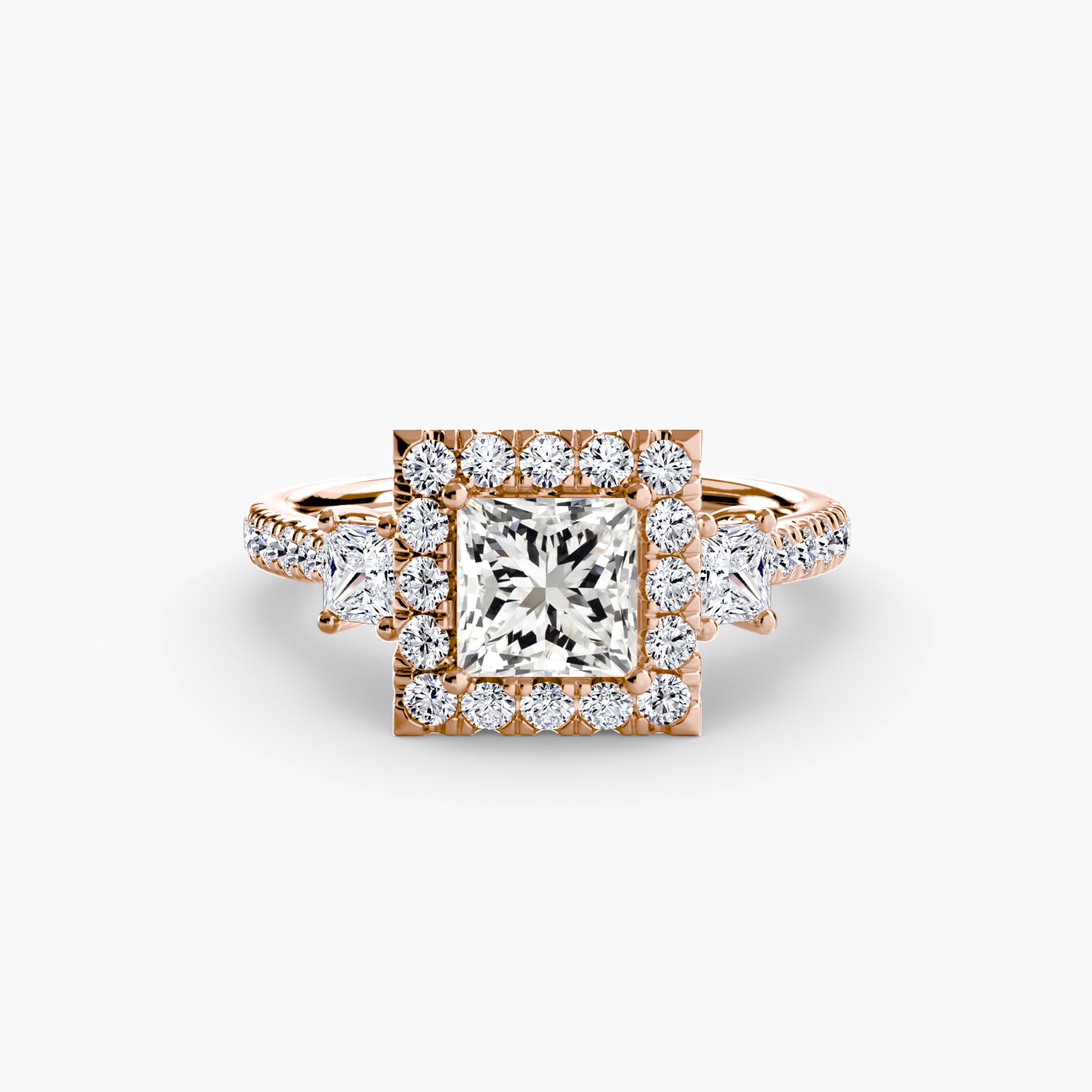 Anello trilogy con halo luminoso — montatura, 2,4 mm