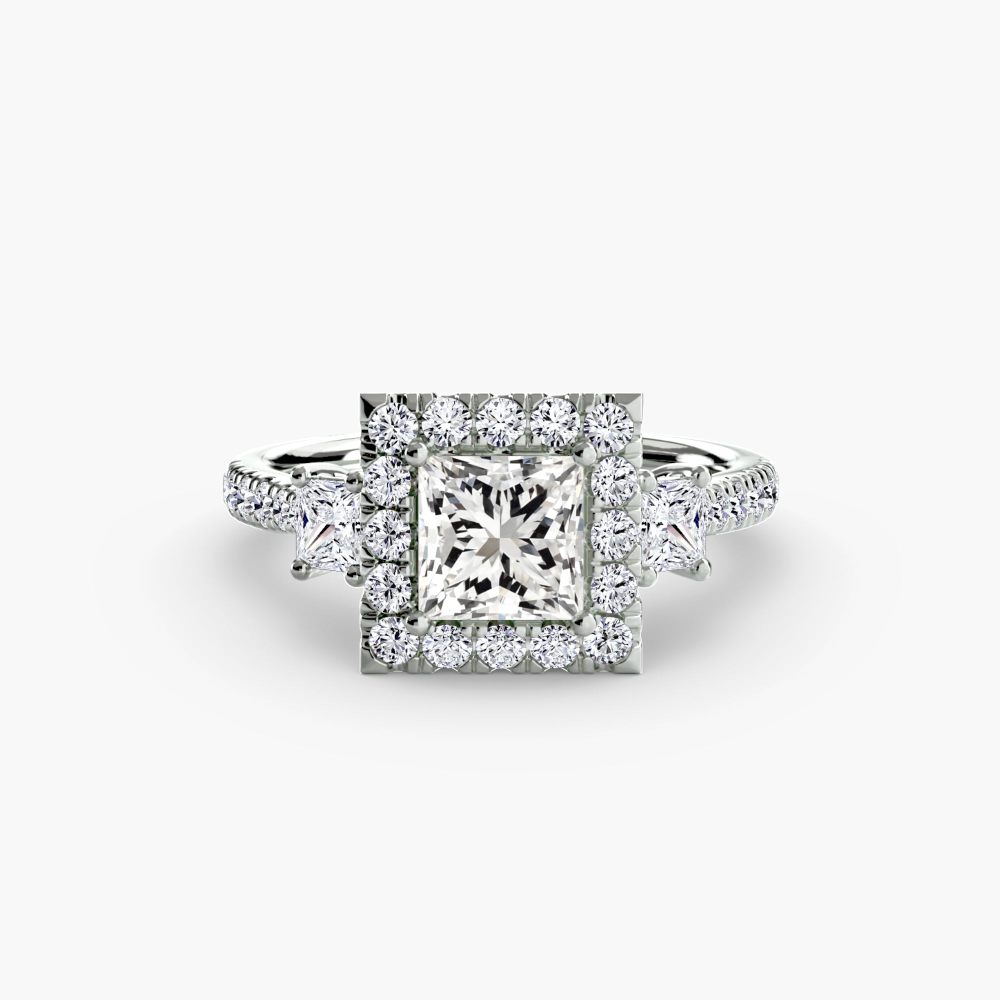 Anello trilogy con halo luminoso — montatura, 2,4 mm