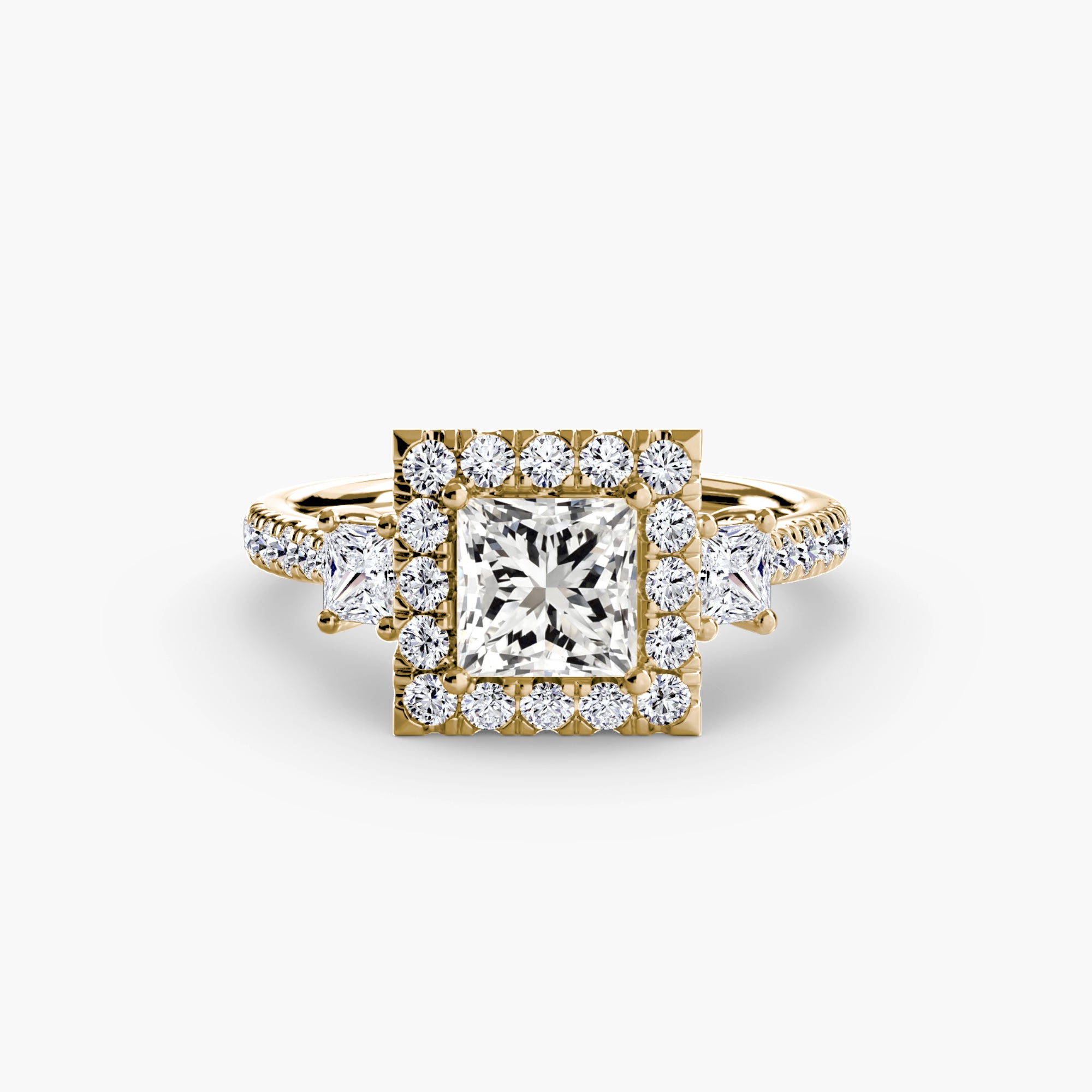 Anello trilogy con halo luminoso — montatura, 2,4 mm