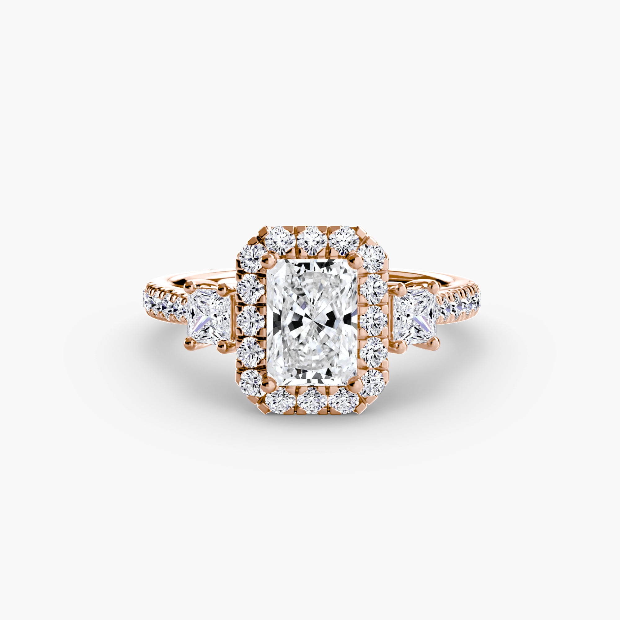 Anello trilogy con halo luminoso — montatura, 2,4 mm