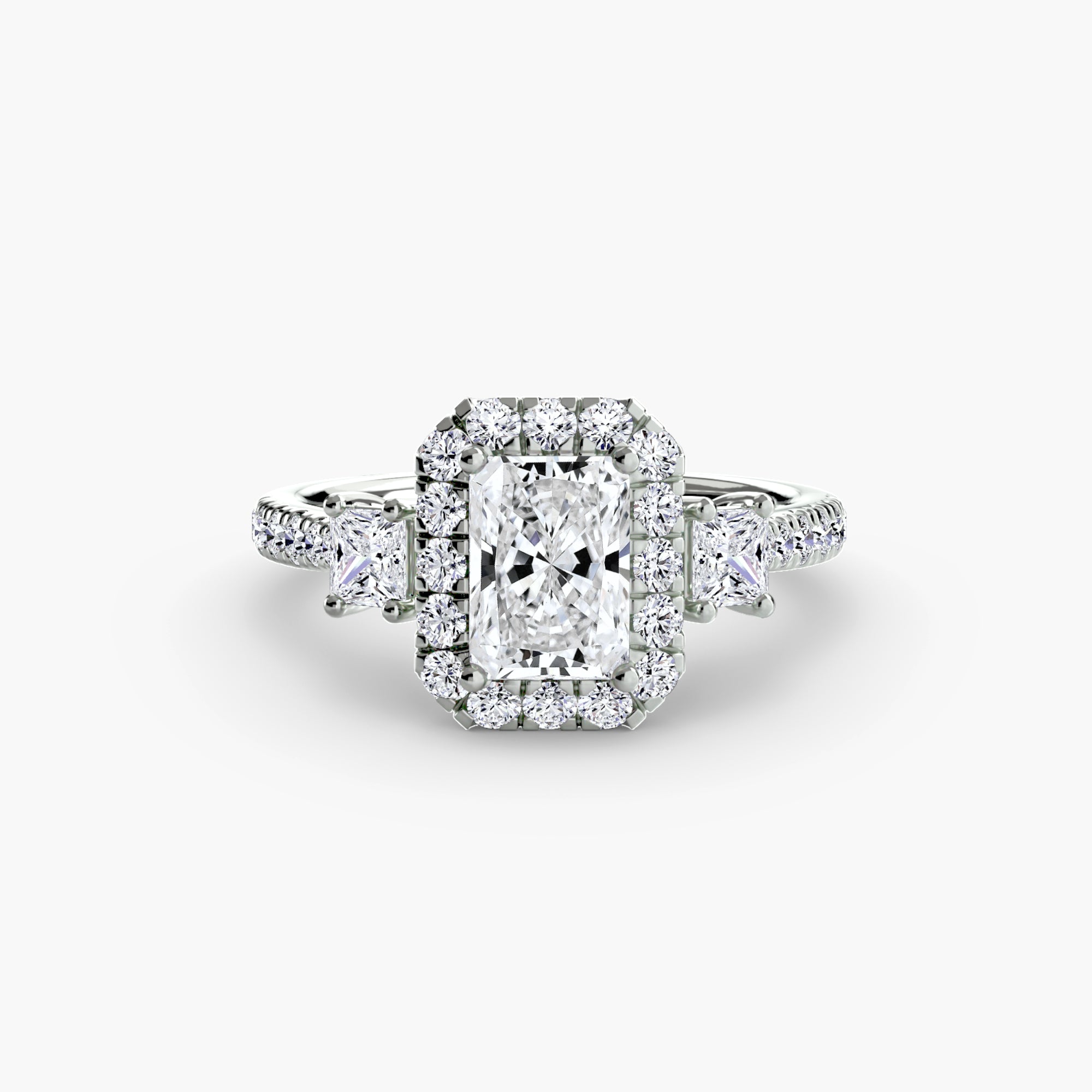 Anello trilogy con halo luminoso — montatura, 2,4 mm