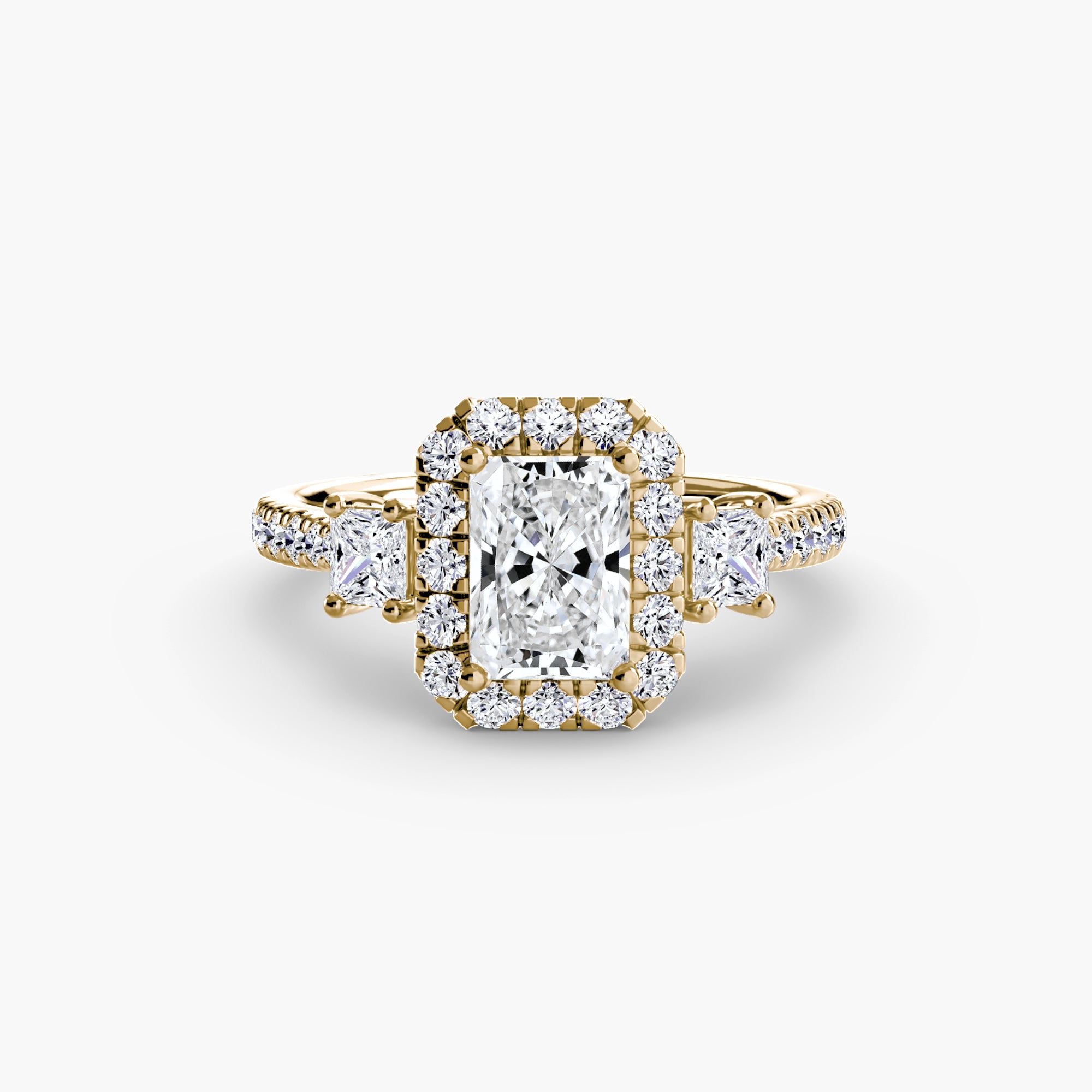 Anello trilogy con halo luminoso — montatura, 2,4 mm