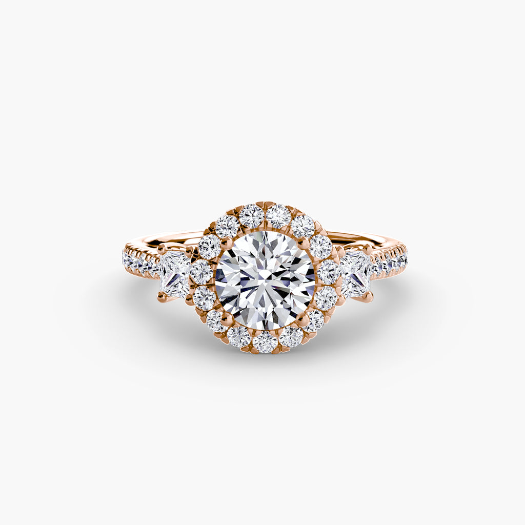 Anello trilogy con halo luminoso — montatura, 2,4 mm