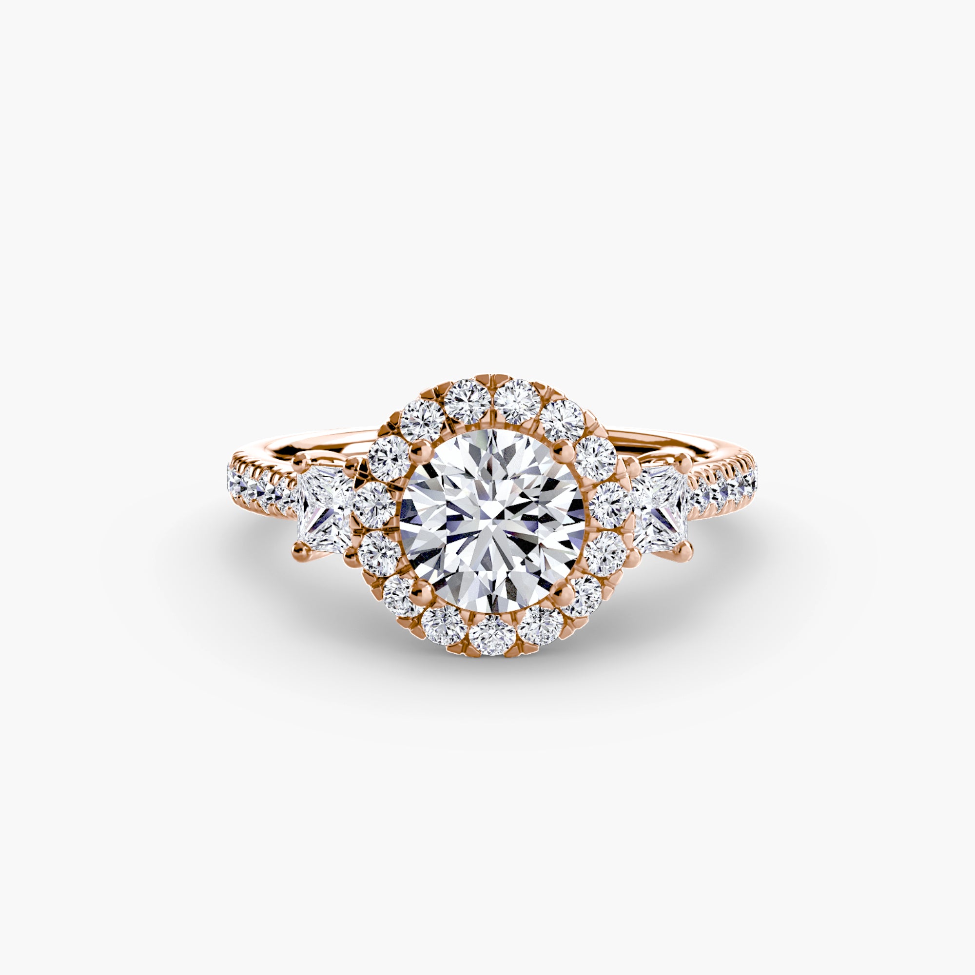 Anello trilogy con halo luminoso — montatura, 2,4 mm