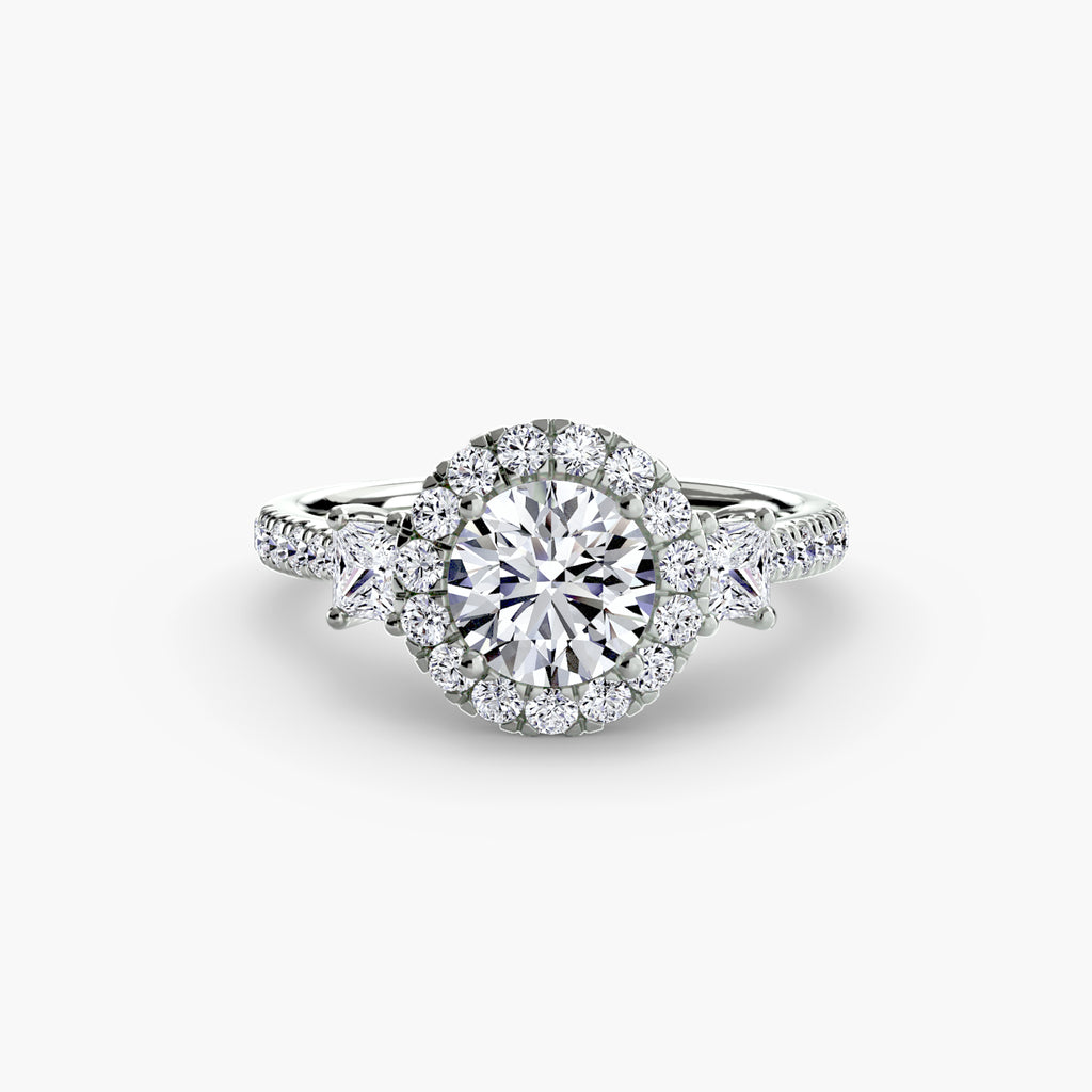 Anello trilogy con halo luminoso — montatura, 2,4 mm