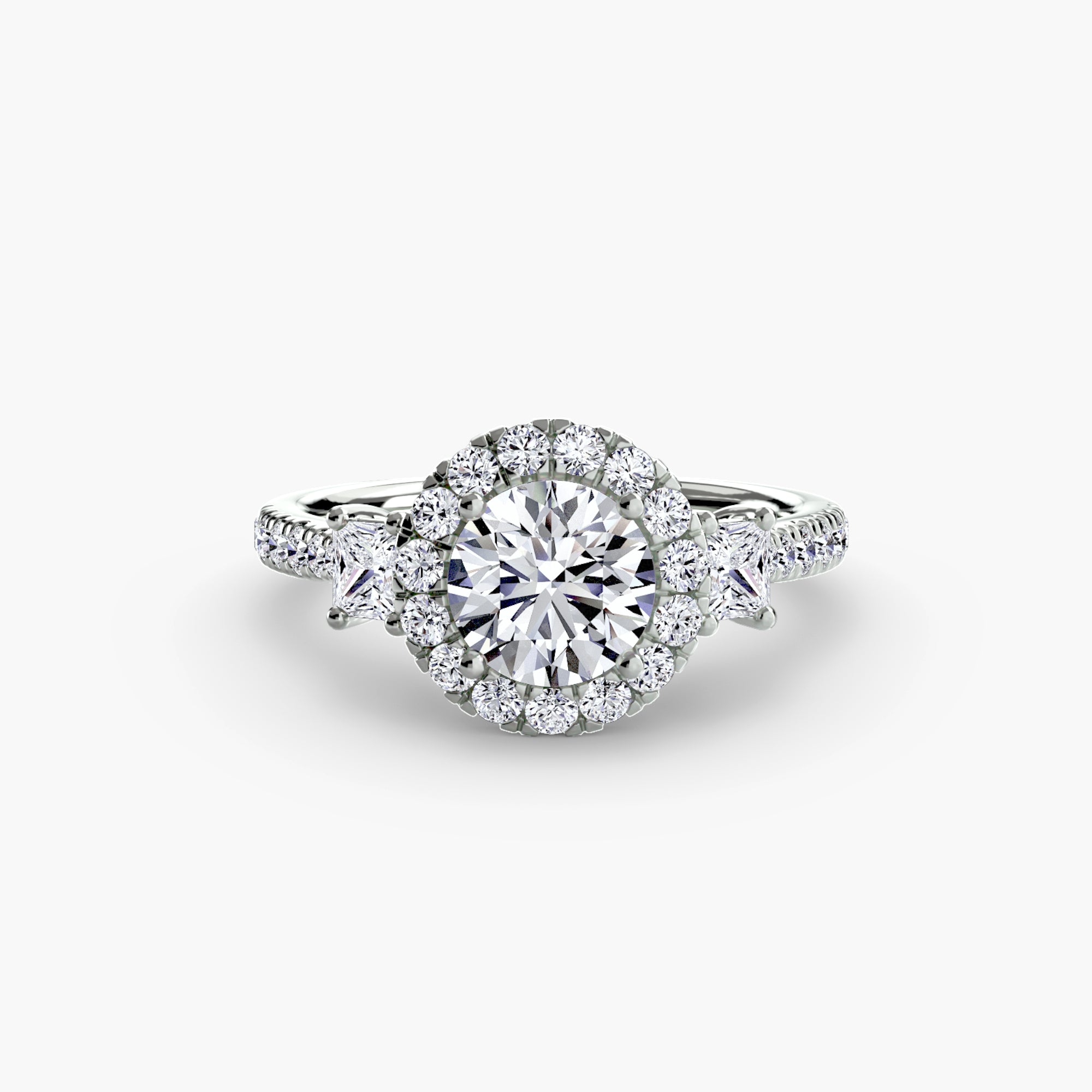 Anello trilogy con halo luminoso — montatura, 2,4 mm