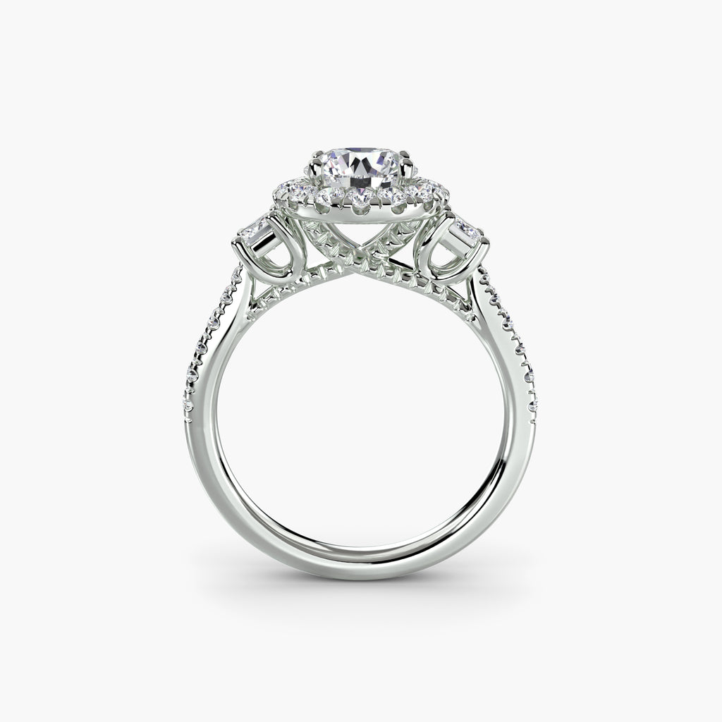 Anello trilogy con halo luminoso — montatura, 2,4 mm