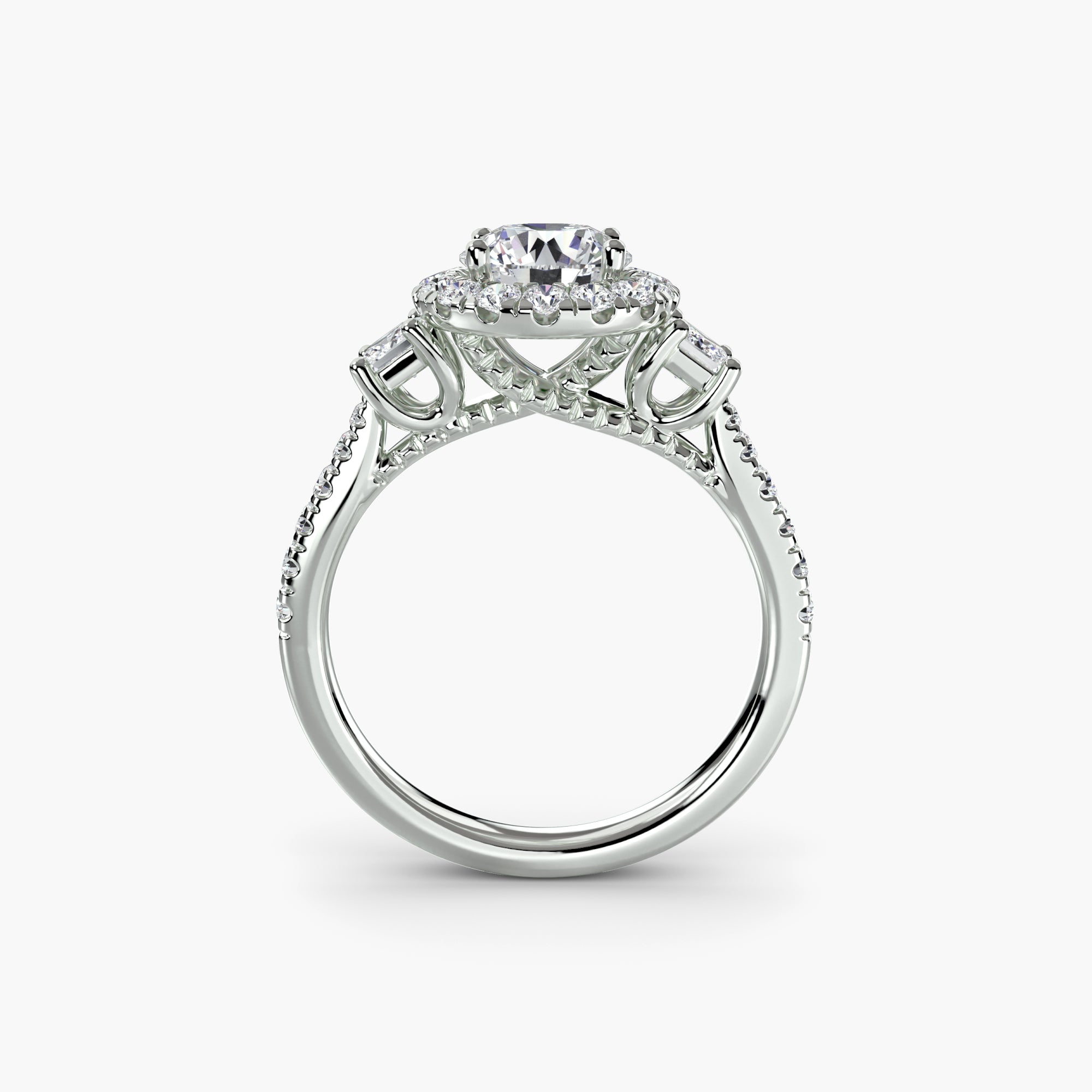Anello trilogy con halo luminoso — montatura, 2,4 mm