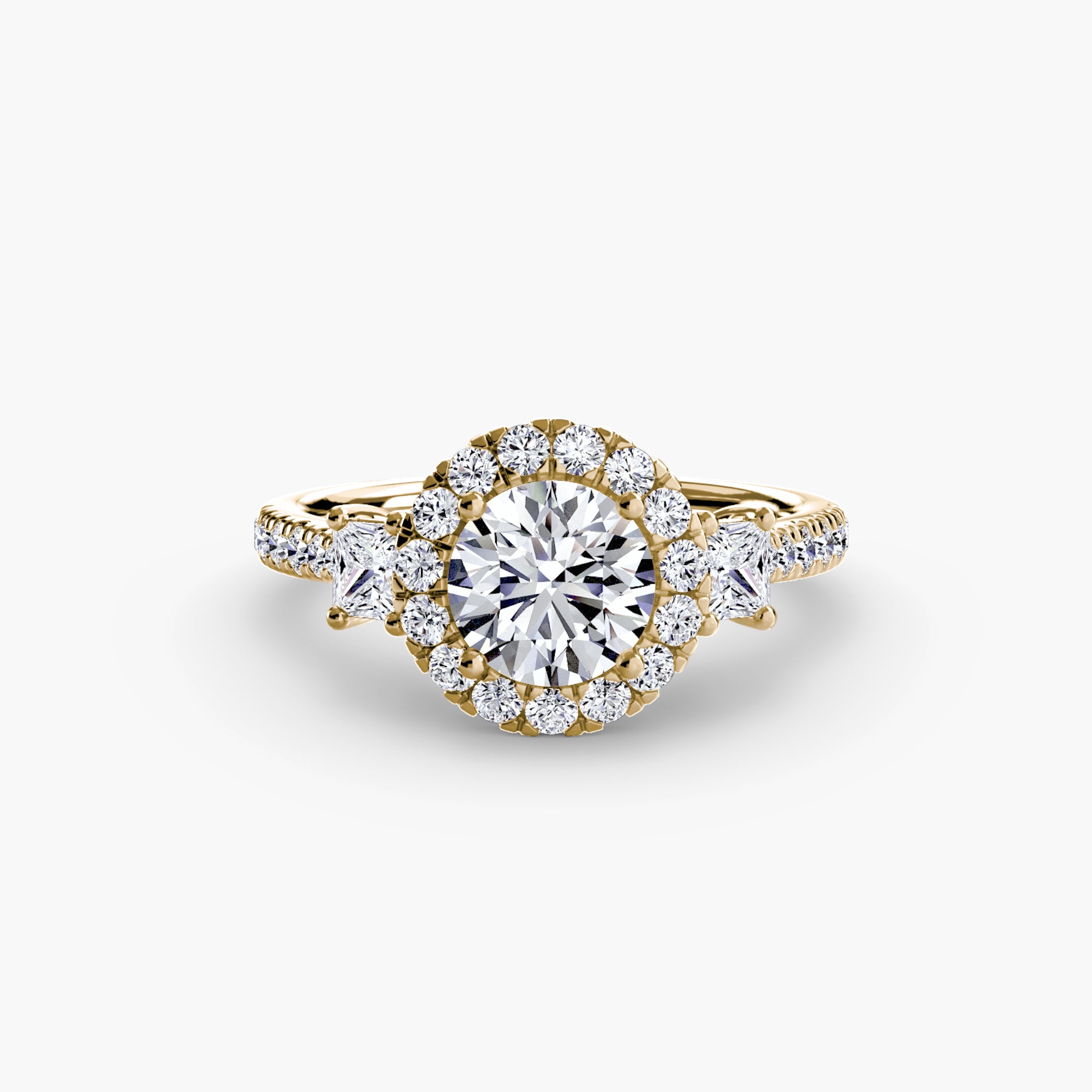Anello trilogy con halo luminoso — montatura, 2,4 mm