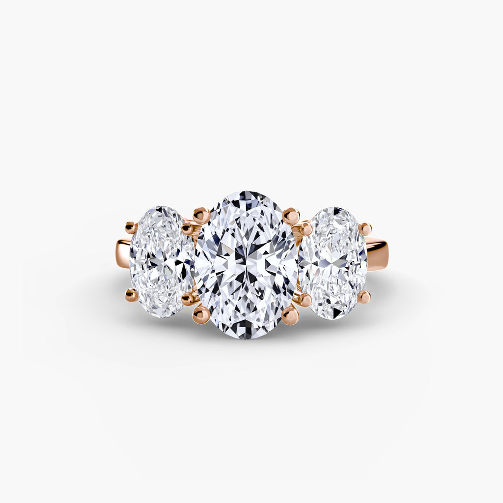 Anello trilogy per diamante ovale — montatura
